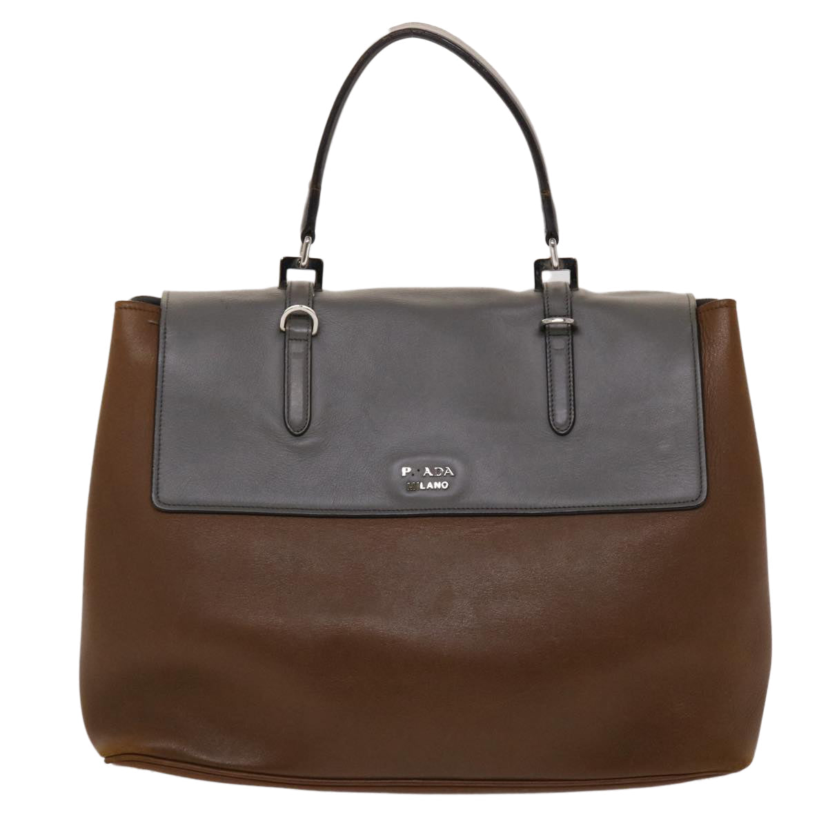 Prada Hand Bag Leather 2way Brown
