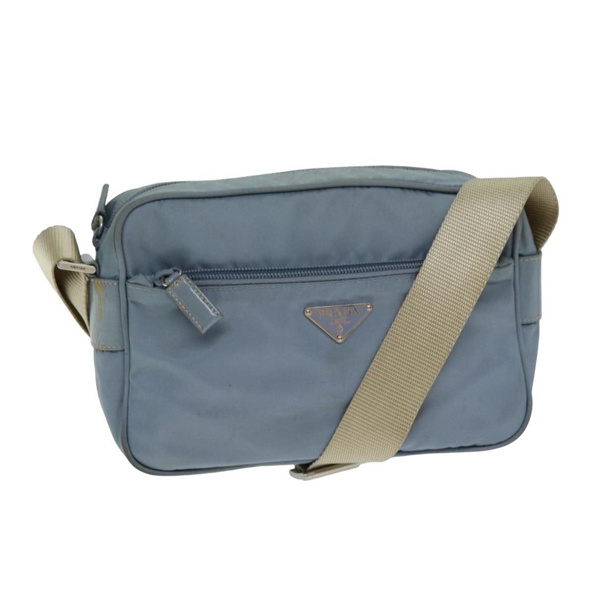 PRADA Shoulder Bag Nylon Blue Auth