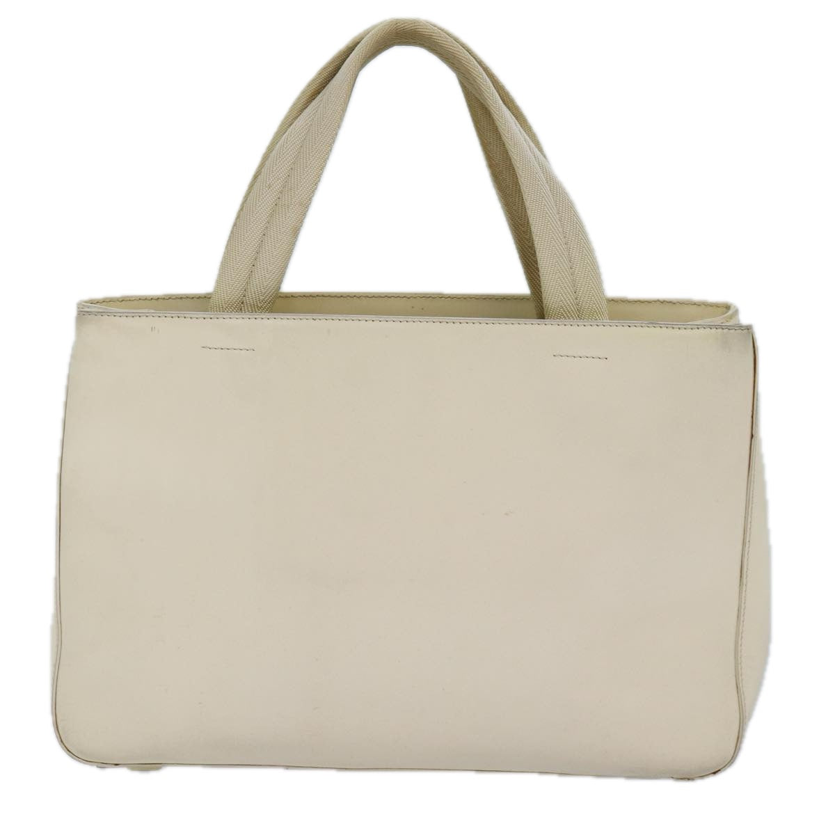 PRADA Hand Bag Leather Beige Auth