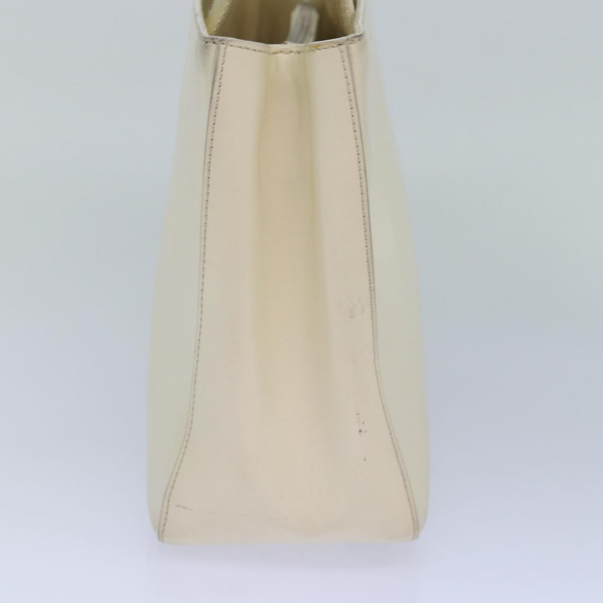 PRADA Hand Bag Leather Beige Auth