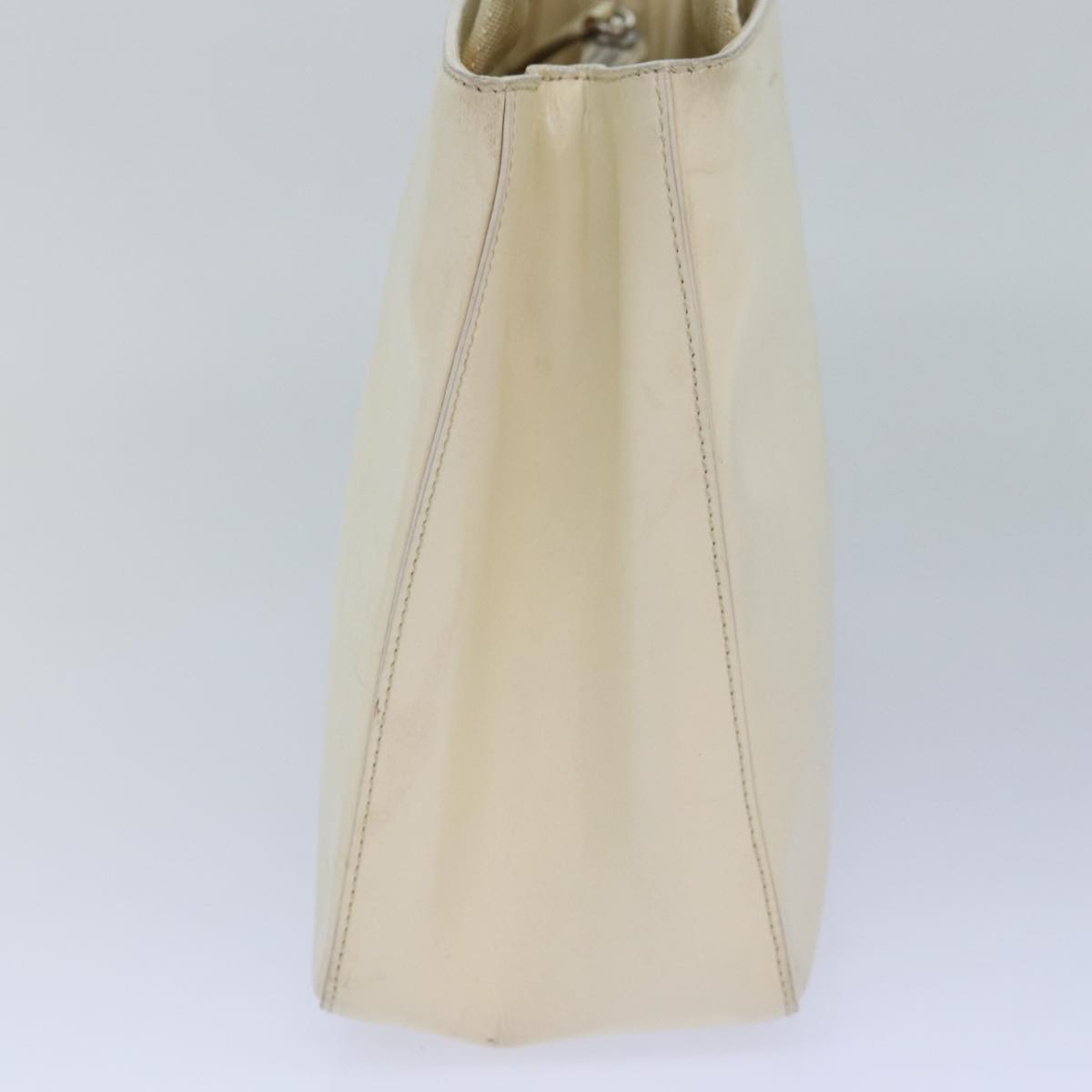 PRADA Hand Bag Leather Beige Auth
