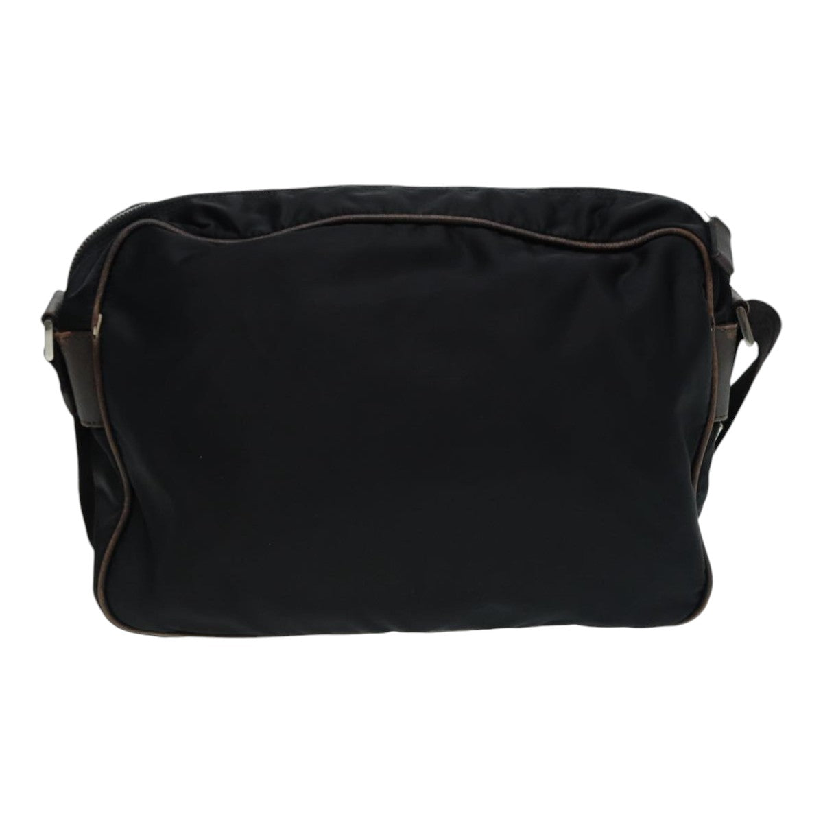 PRADA Shoulder Bag Nylon Black Silver Auth