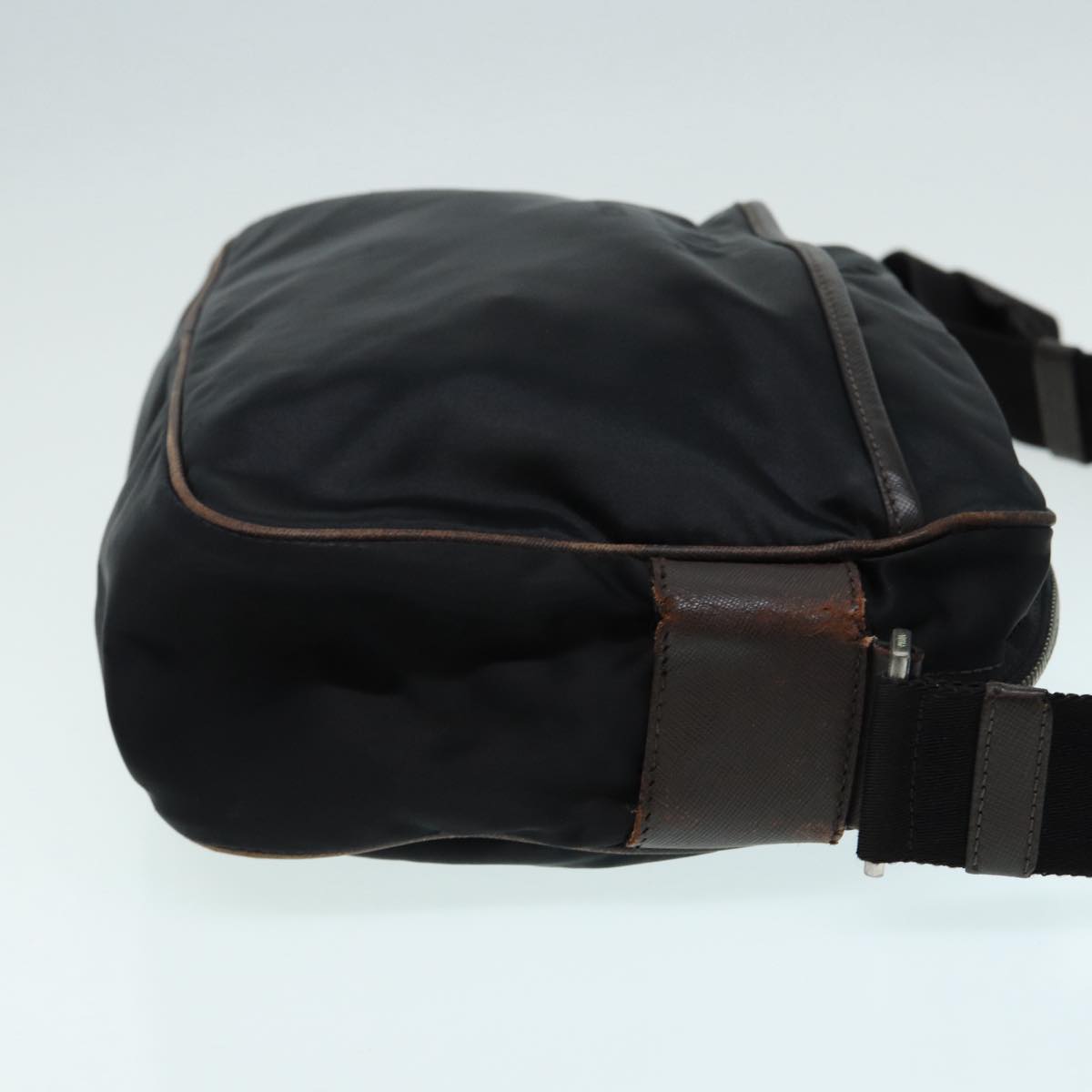PRADA Shoulder Bag Nylon Black Silver Auth