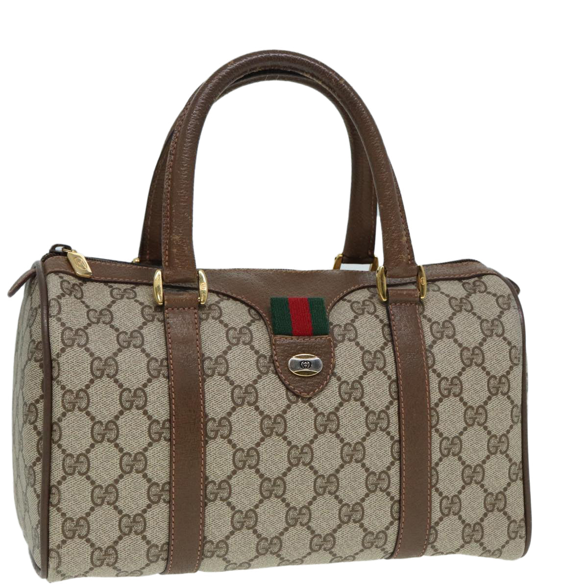 Gucci Leather Canvas Handbag