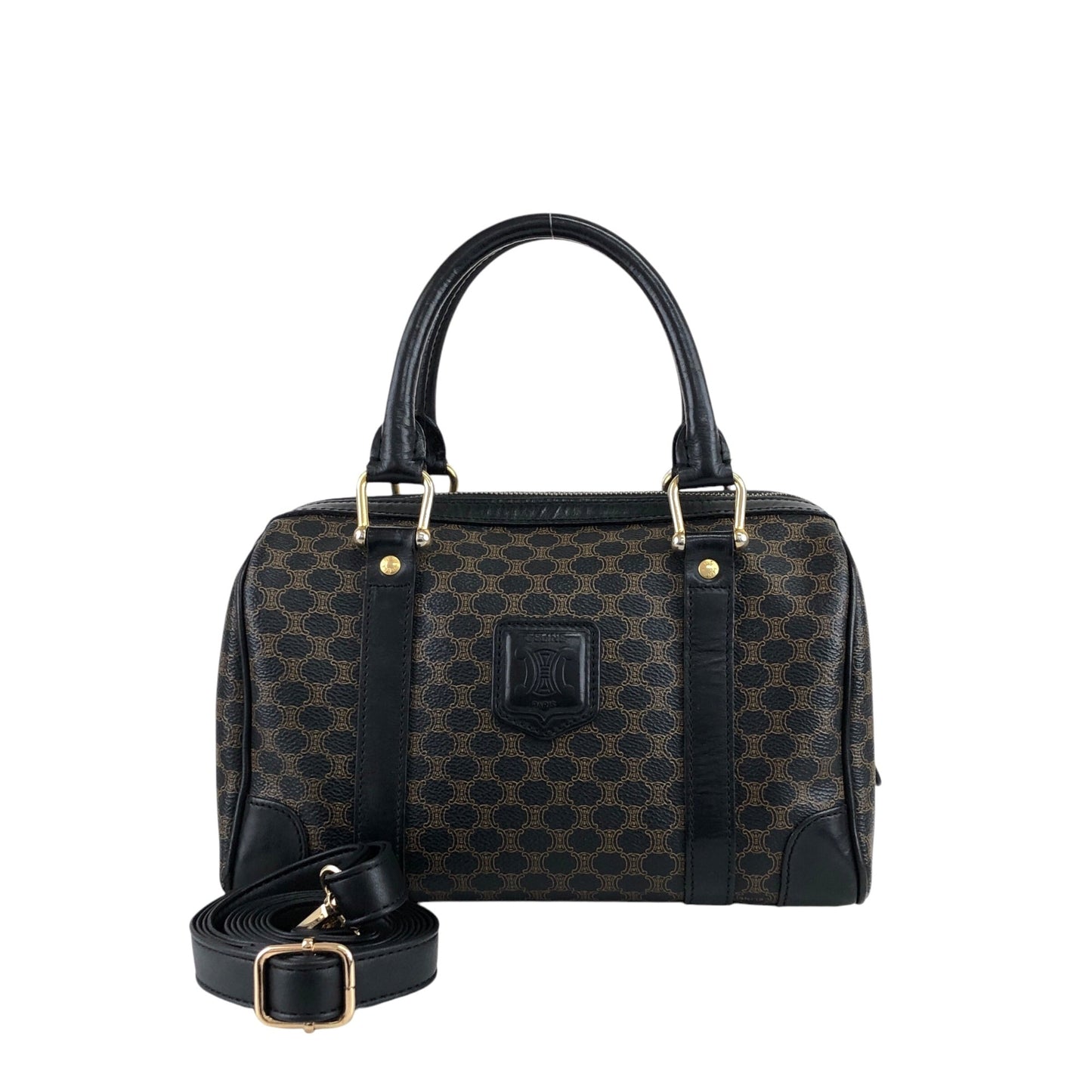 CELINE Two-way Shoulder bag Boston bag Brown 5uamii
