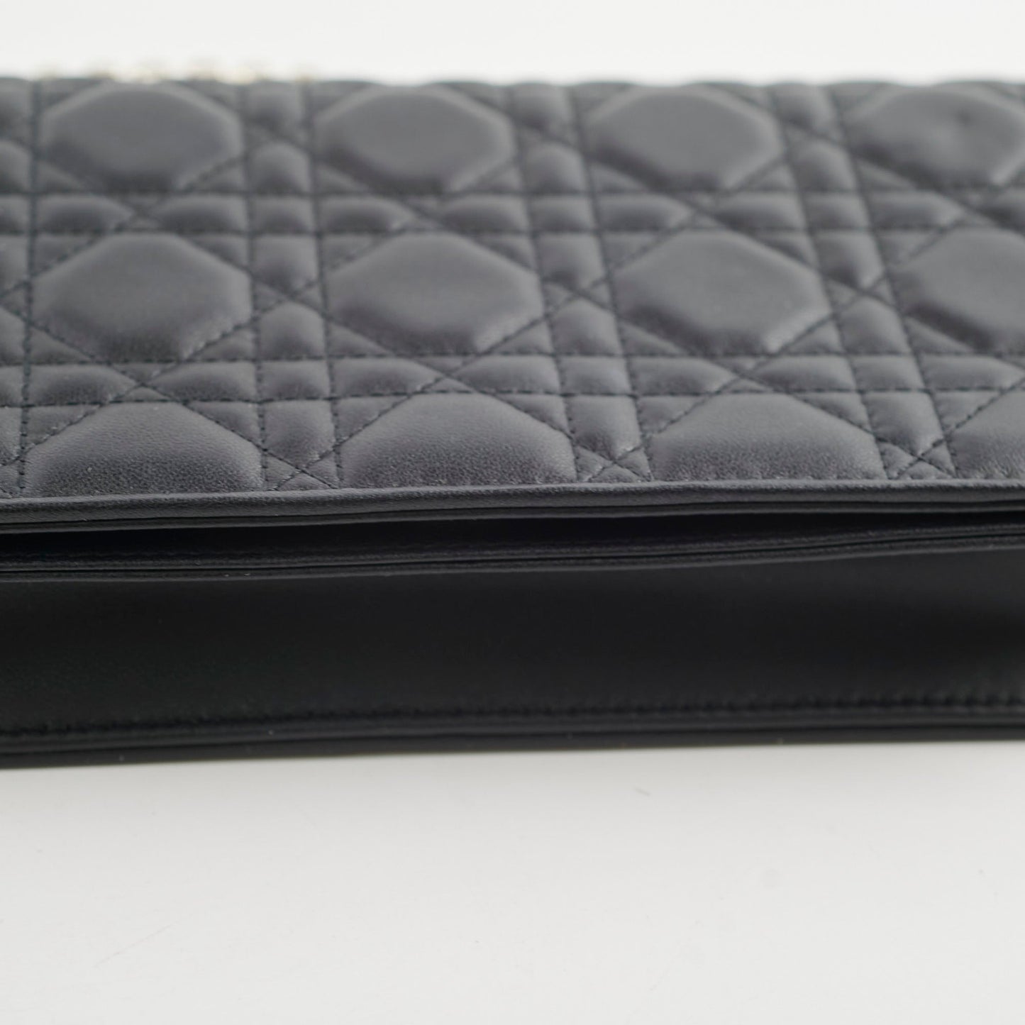 Christian Dior Wallet On Chain WOC Black Lambskin Crossbody