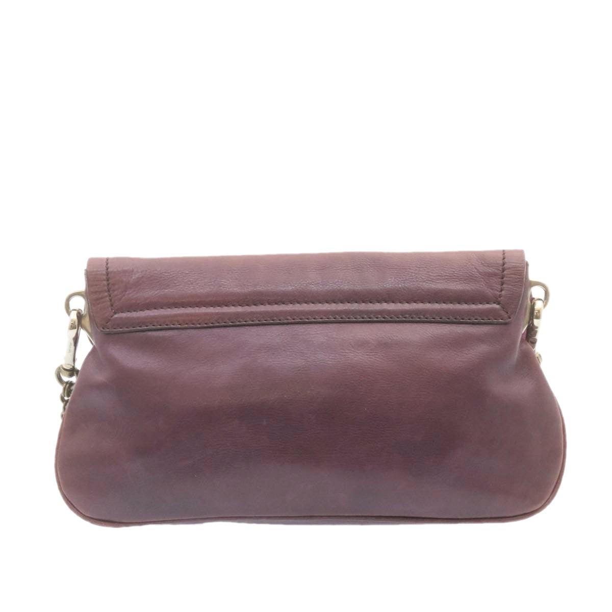 Prada Chain Shoulder Bag Leather Purple