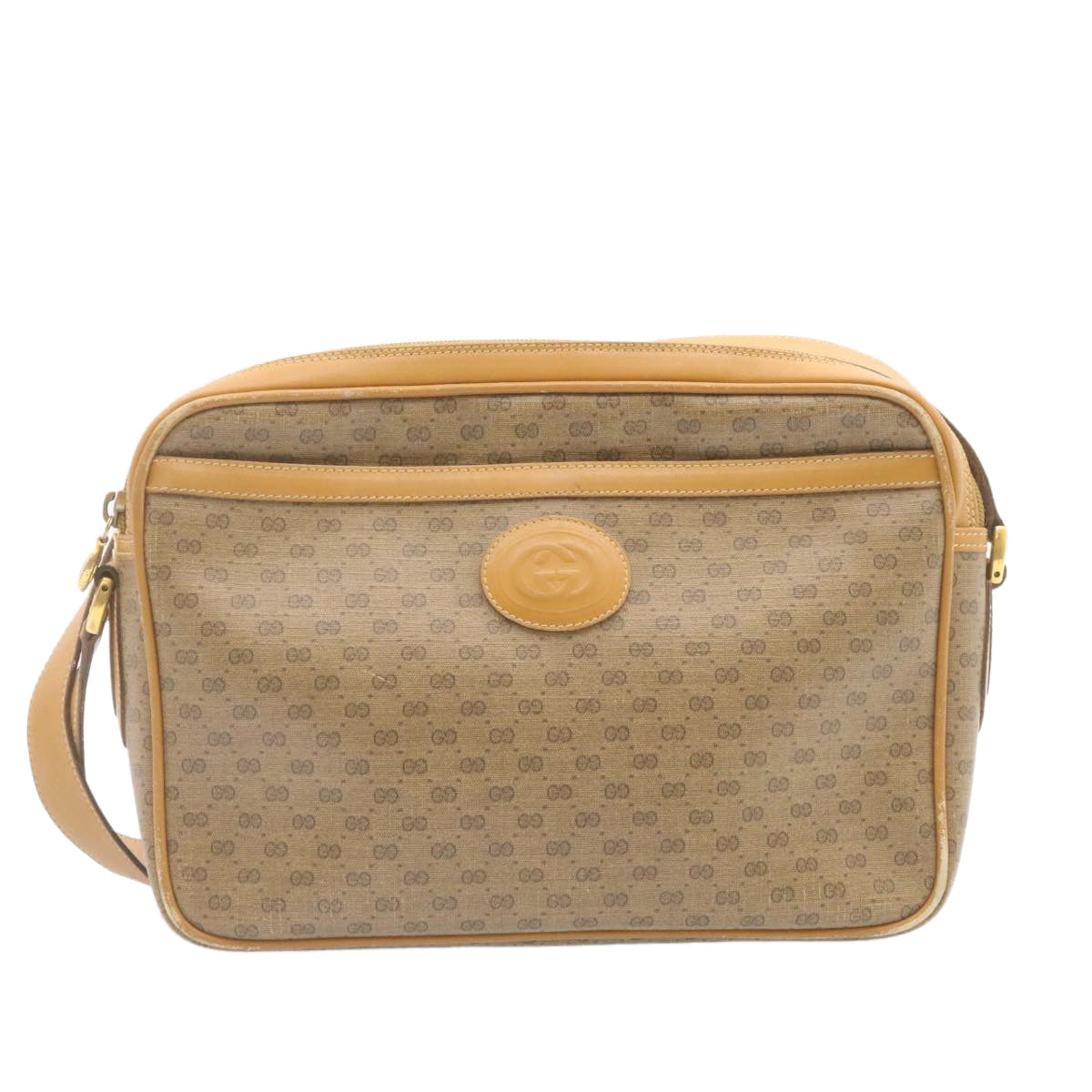 Gucci Leather Canvas Shoulder Bag