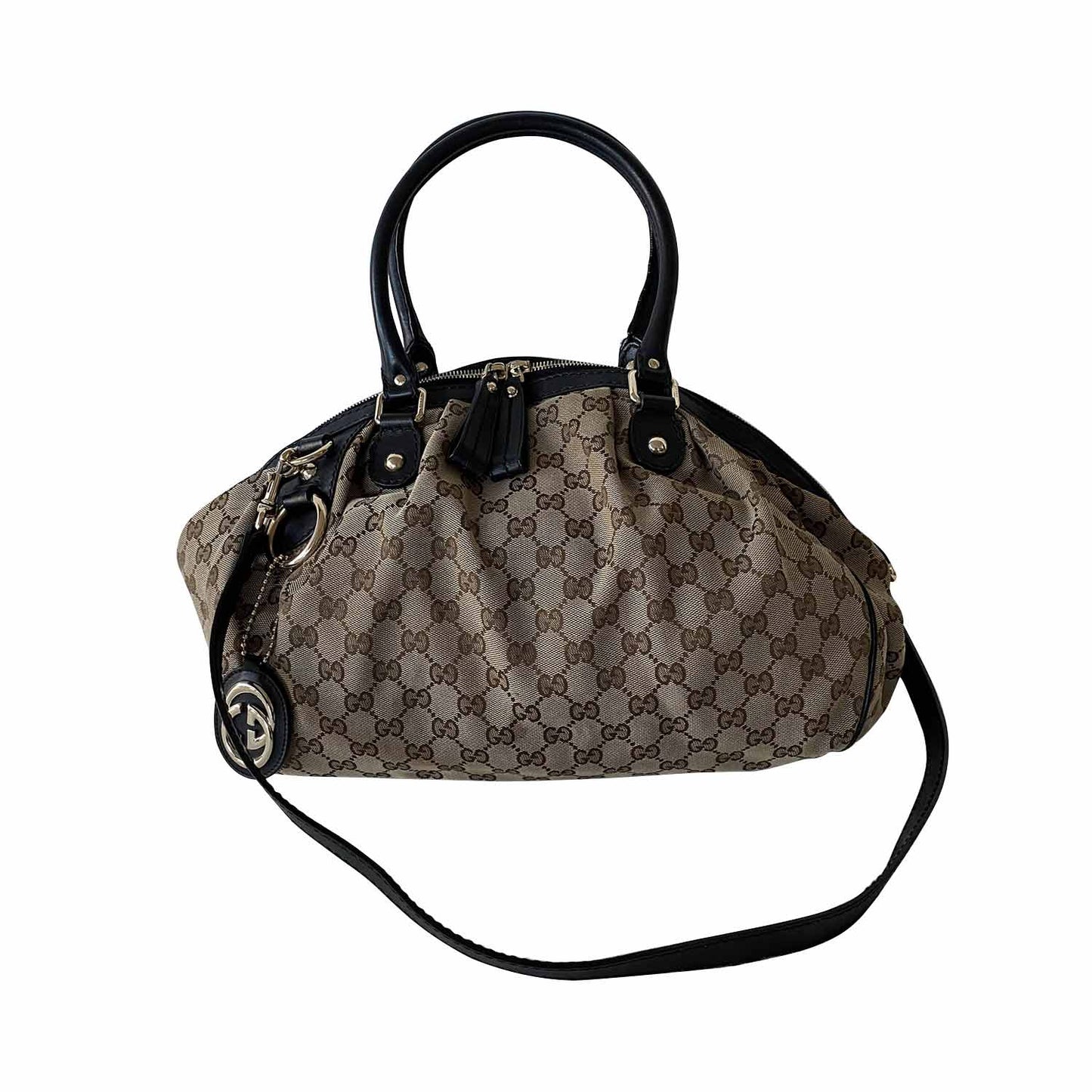 Gucci Sukey Leather Canvas Tote Style 4
