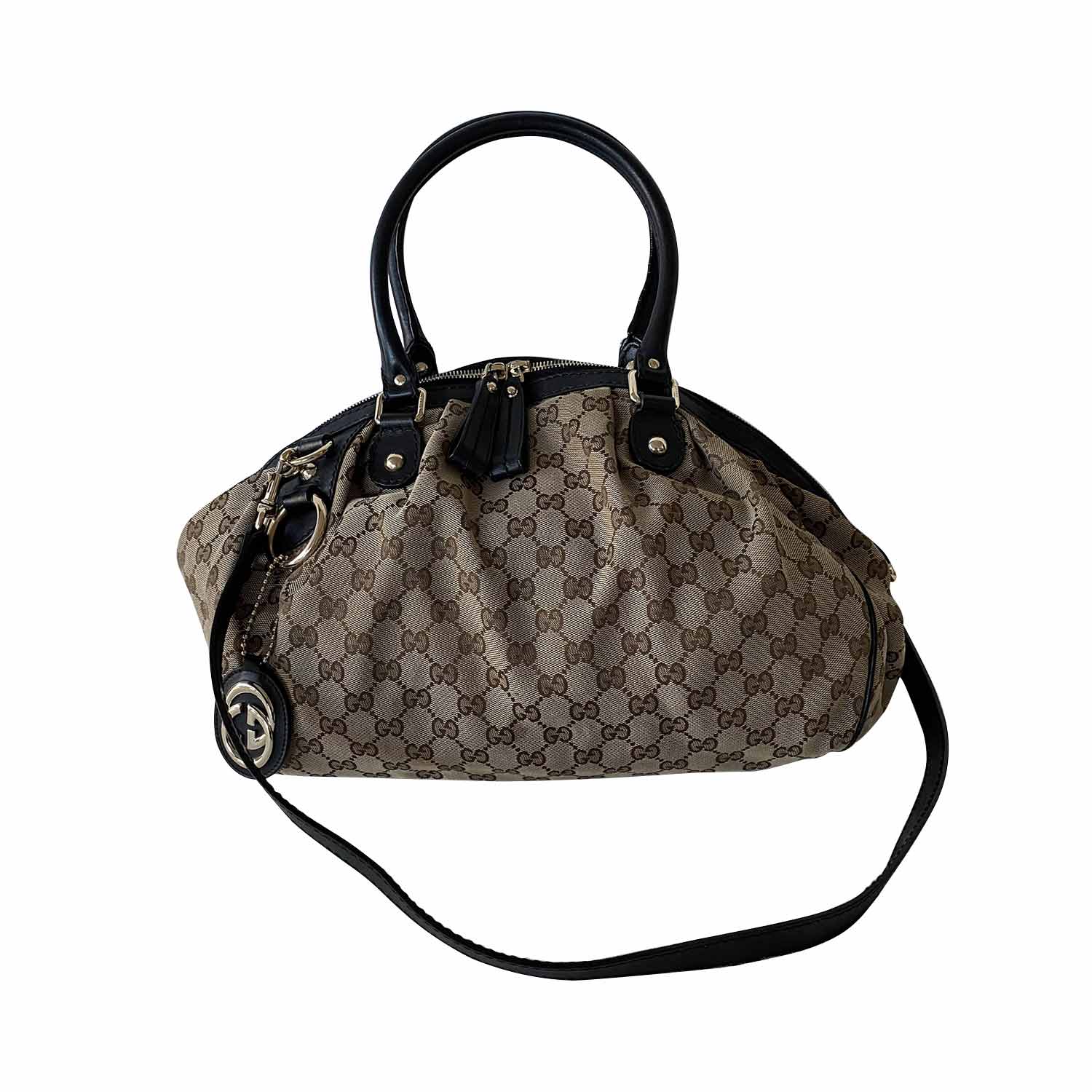 Gucci Sukey Leather Canvas Tote Style 4