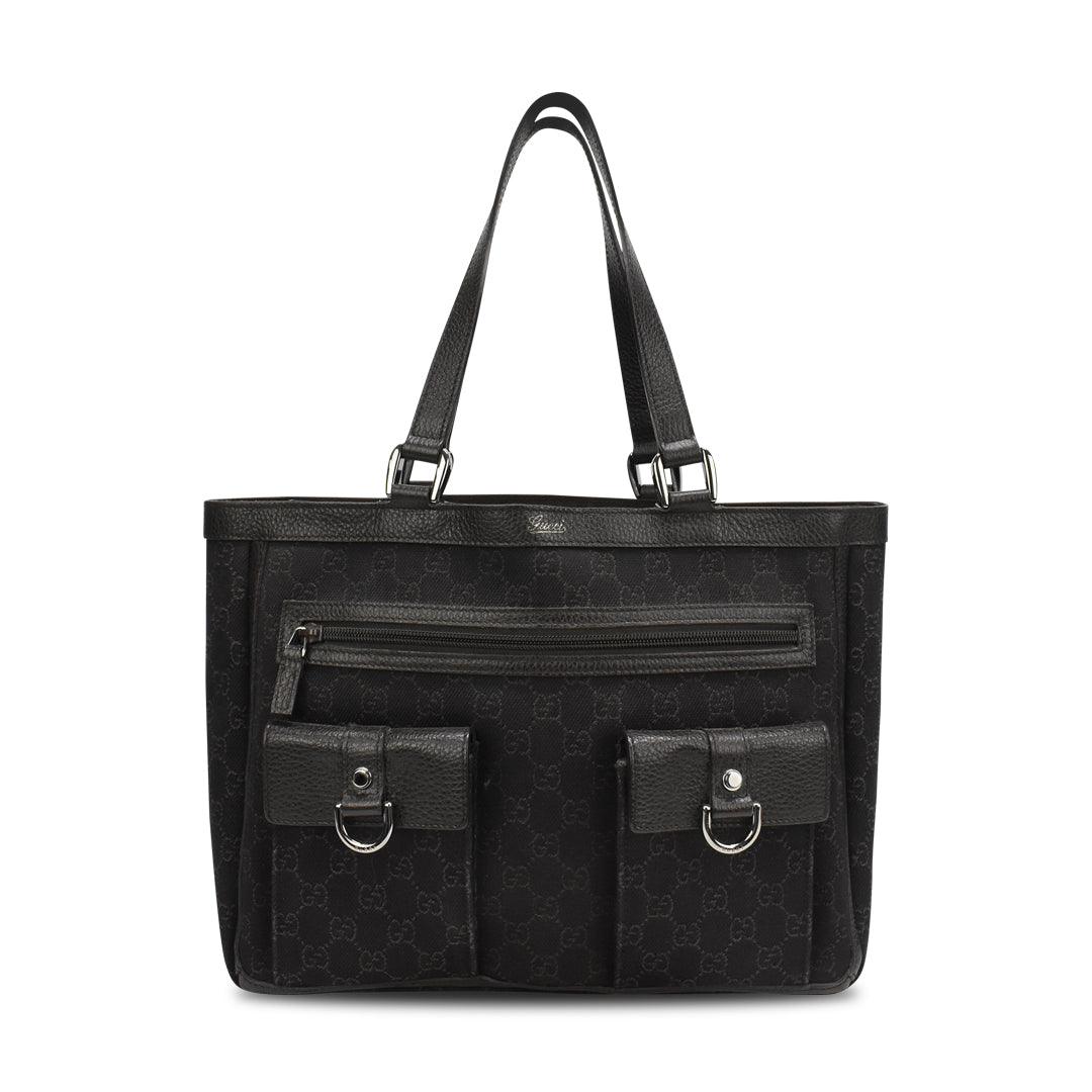 Gucci Monogram Leather Canvas Tote