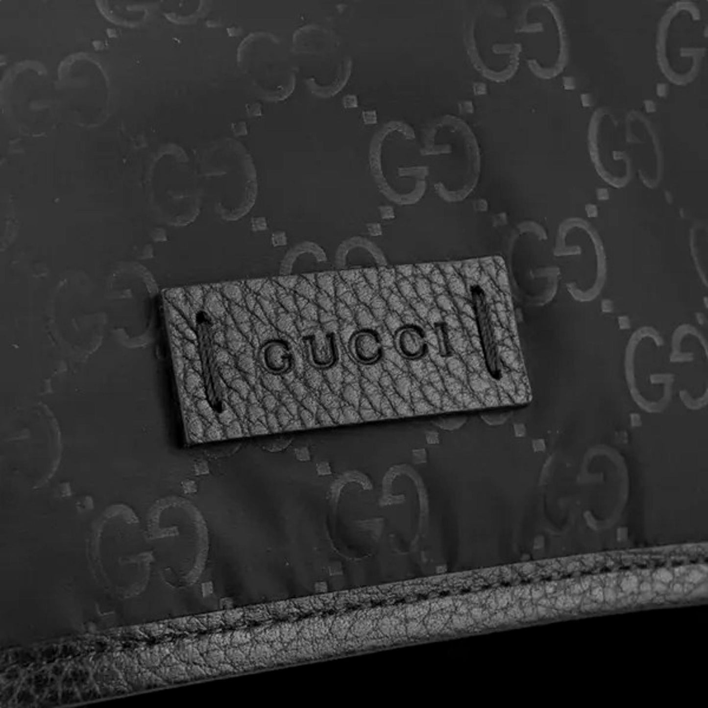 Gucci Monogram Nylon Leather Top Handle Crossbody
