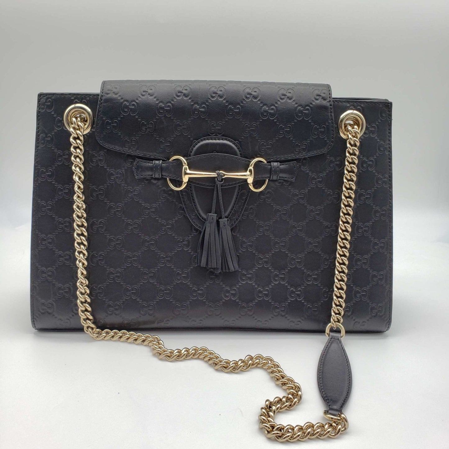 Gucci Guccissima Black Shoulder Bag Style 1