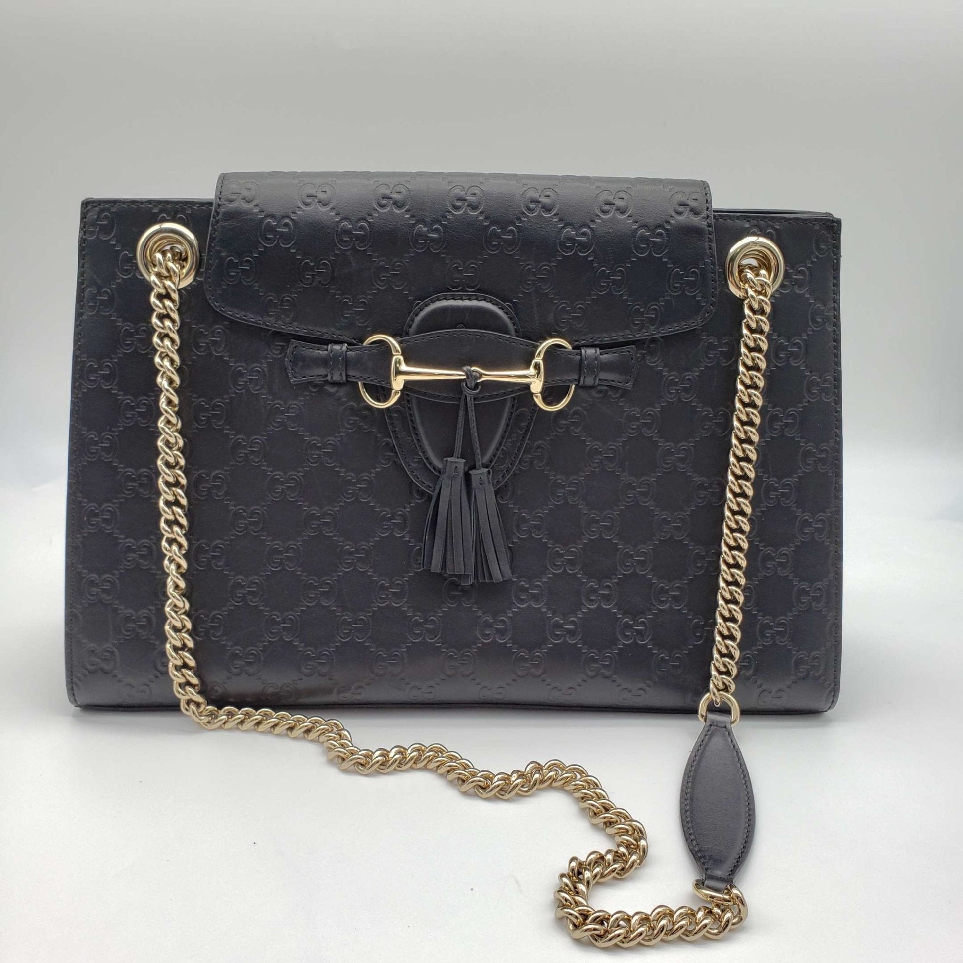 Gucci Guccissima Black Shoulder Bag Style 1