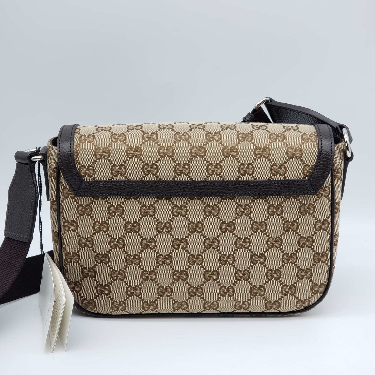 Gucci Brown Leather Canvas Crossbody Style 1
