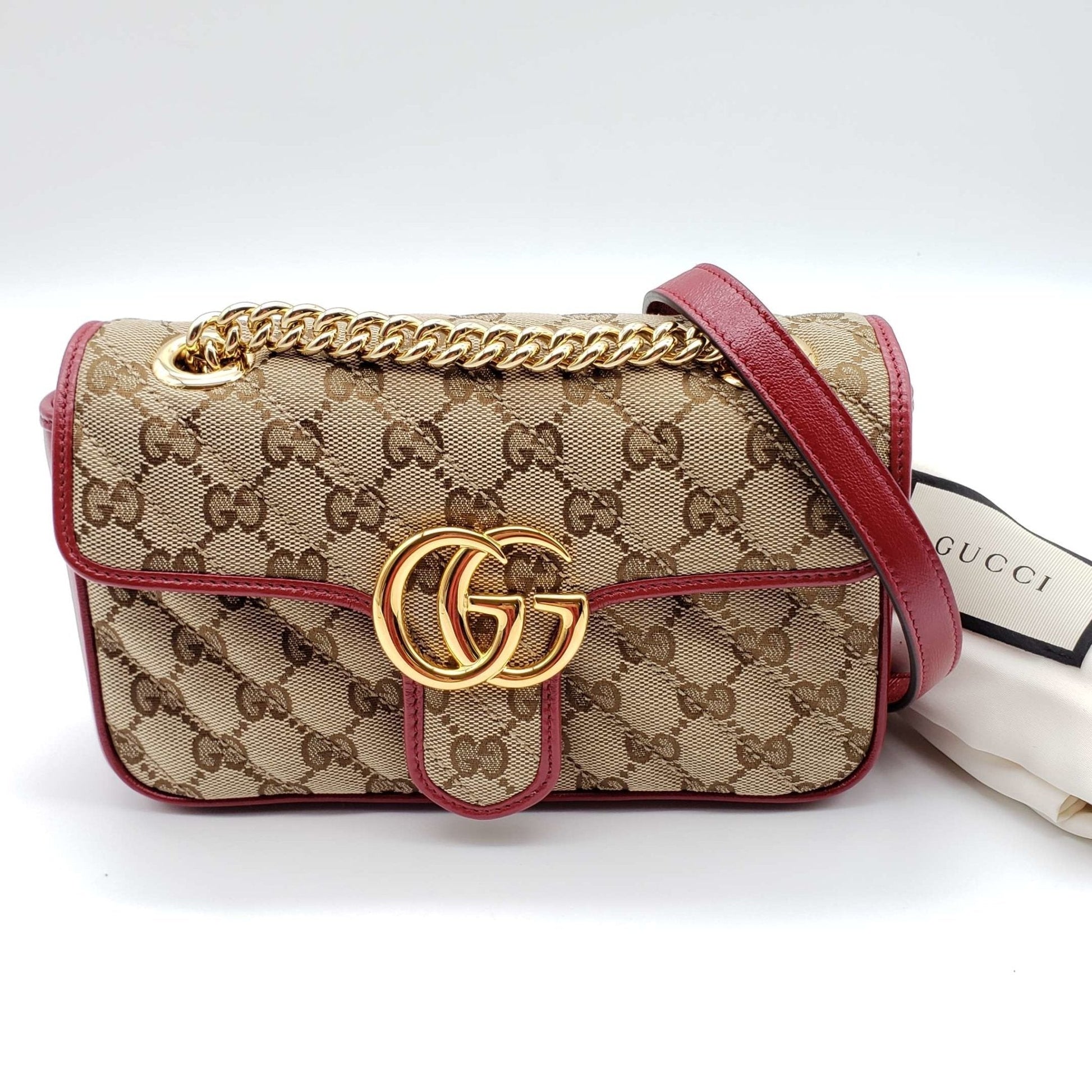 Gucci GG Marmont Leather Canvas Shoulder Bag Style 1