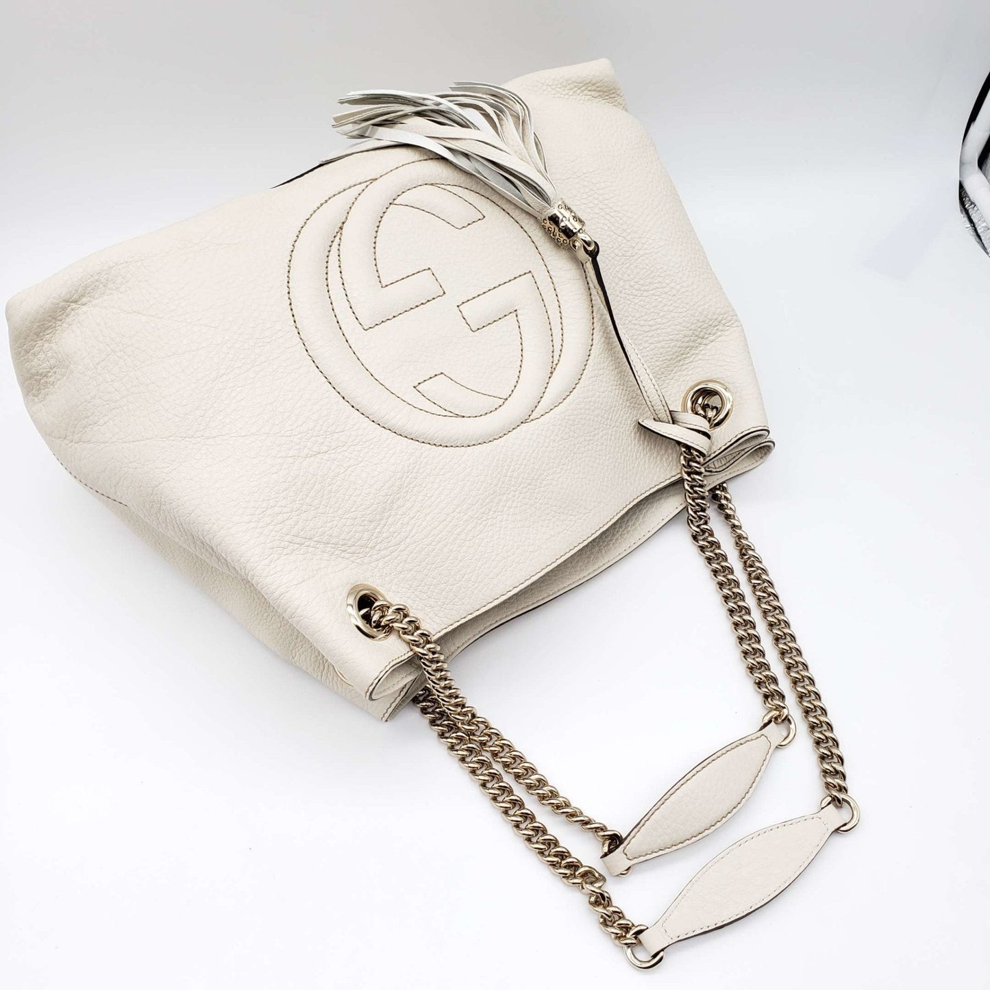 Gucci Soho White Chain Shoulder Bag