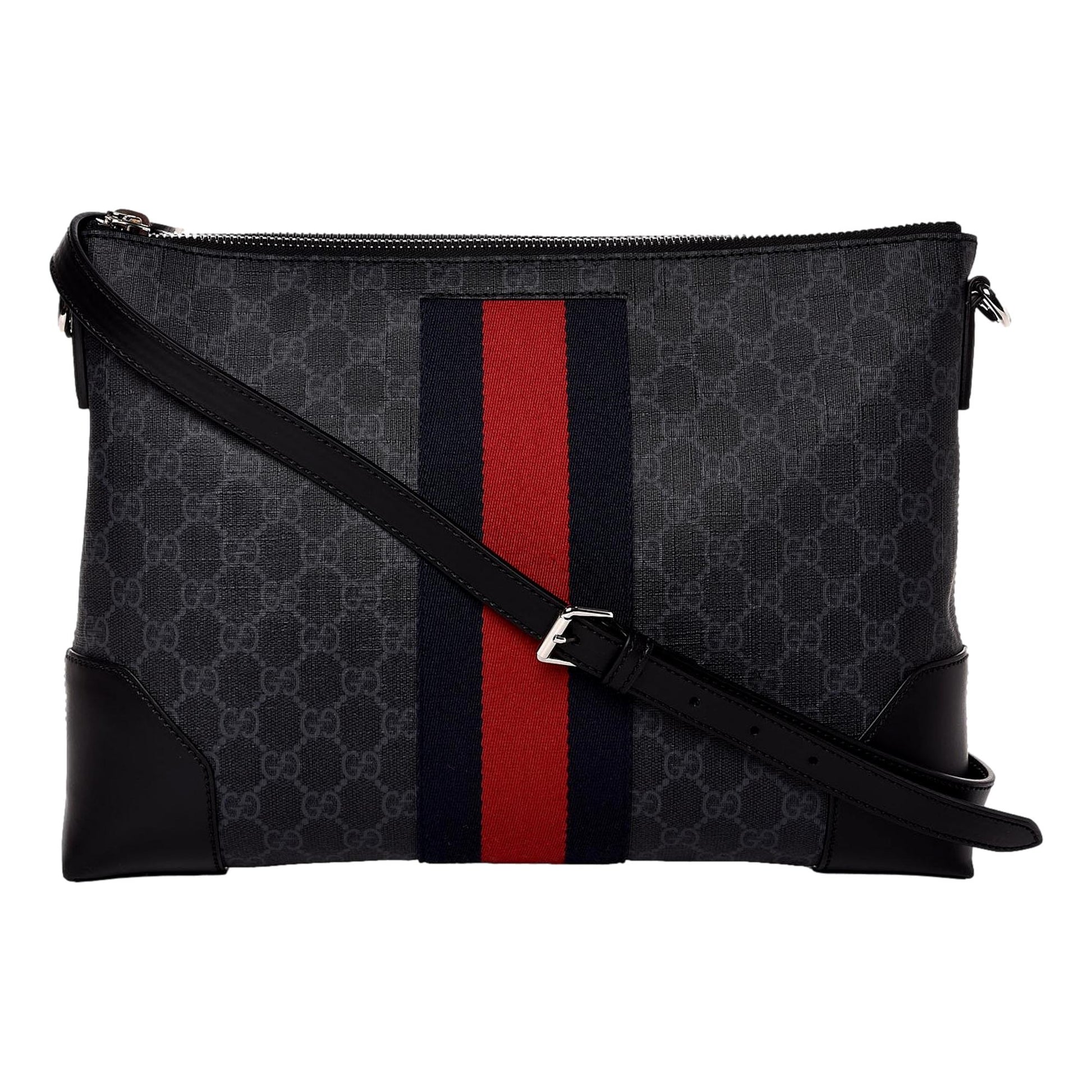 Gucci Monogram Nylon Leather Canvas Crossbody