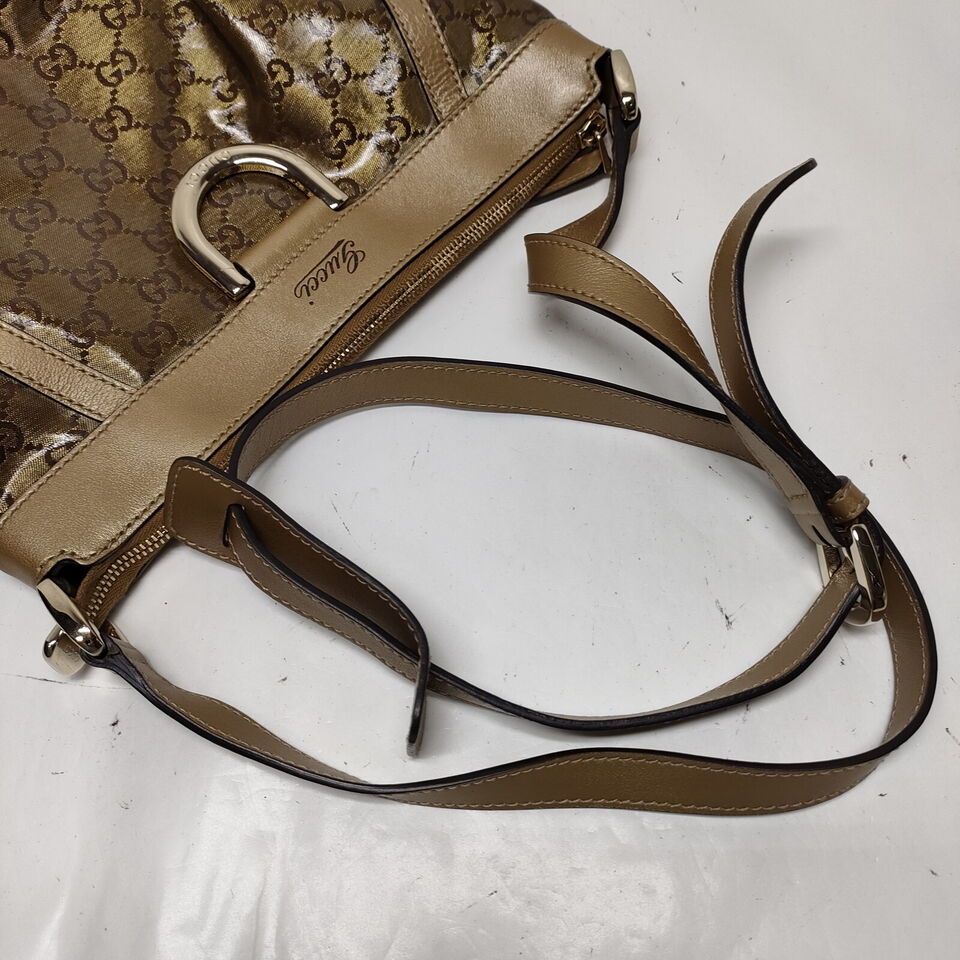 Gucci Gold Canvas Crossbody