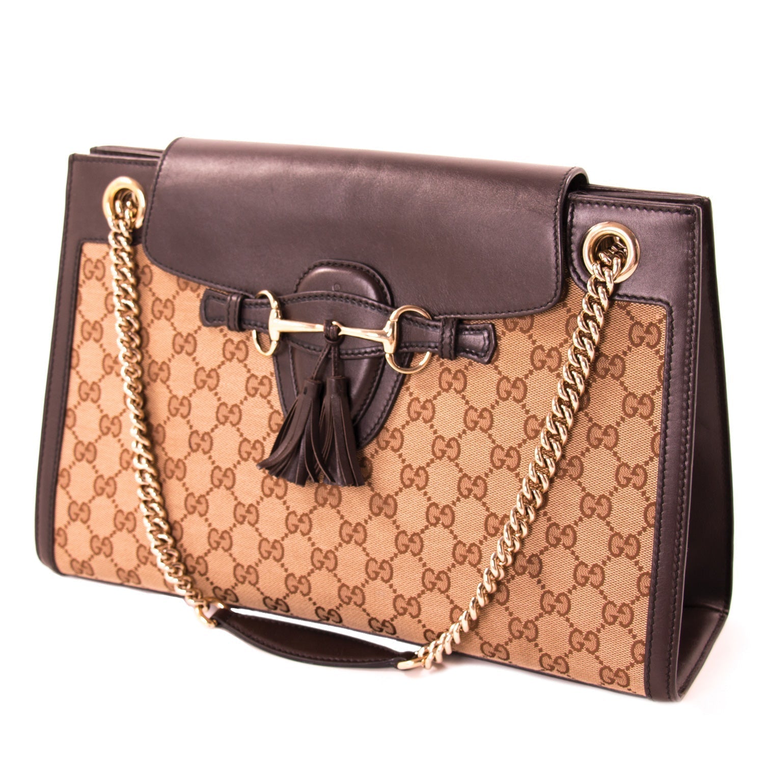 Gucci Leather Canvas Shoulder Bag Style 33