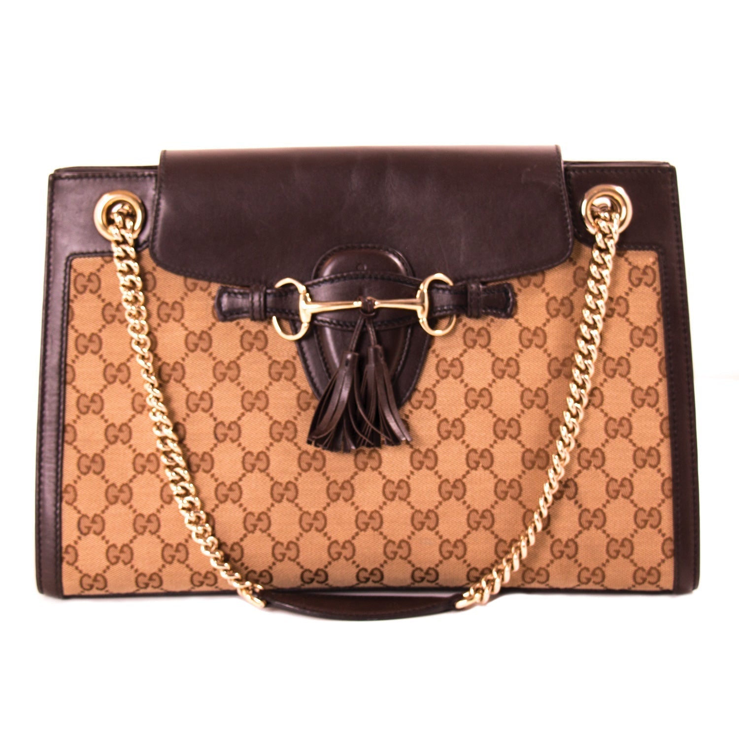 Gucci Leather Canvas Shoulder Bag Style 33