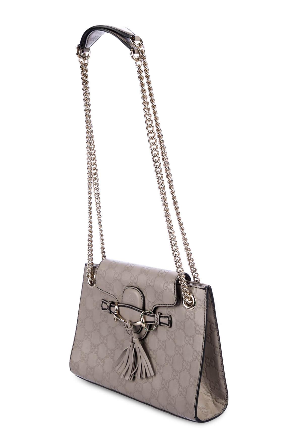 Gucci Guccissima Grey Leather Chain Shoulder Bag Style 2