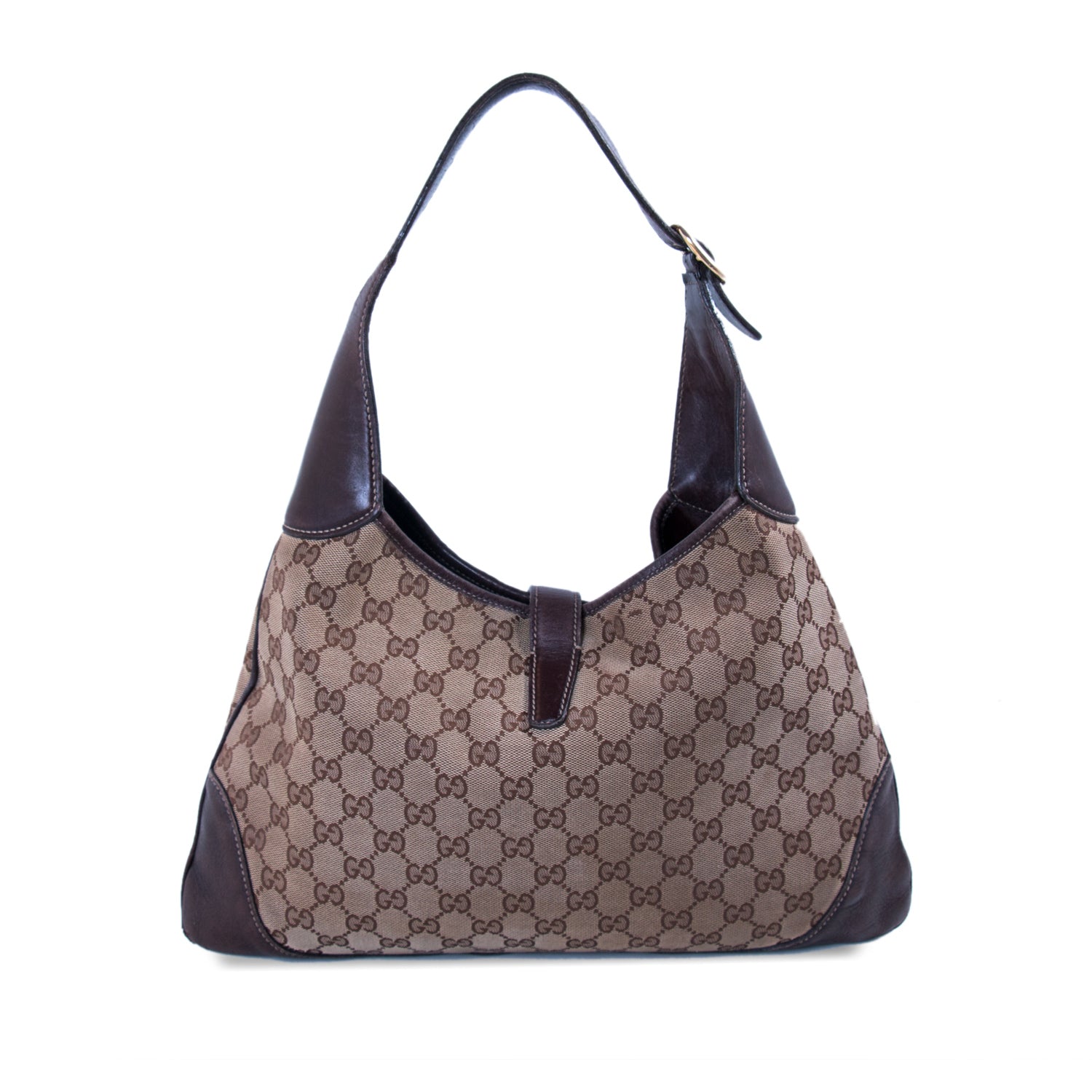 Gucci Jackie Leather Canvas Shoulder Bag Style 30
