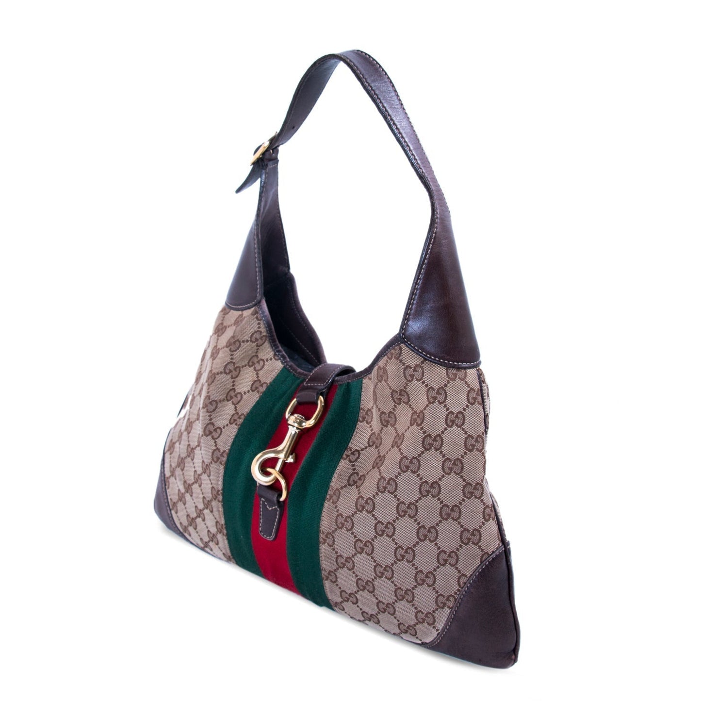 Gucci Jackie Leather Canvas Shoulder Bag Style 30
