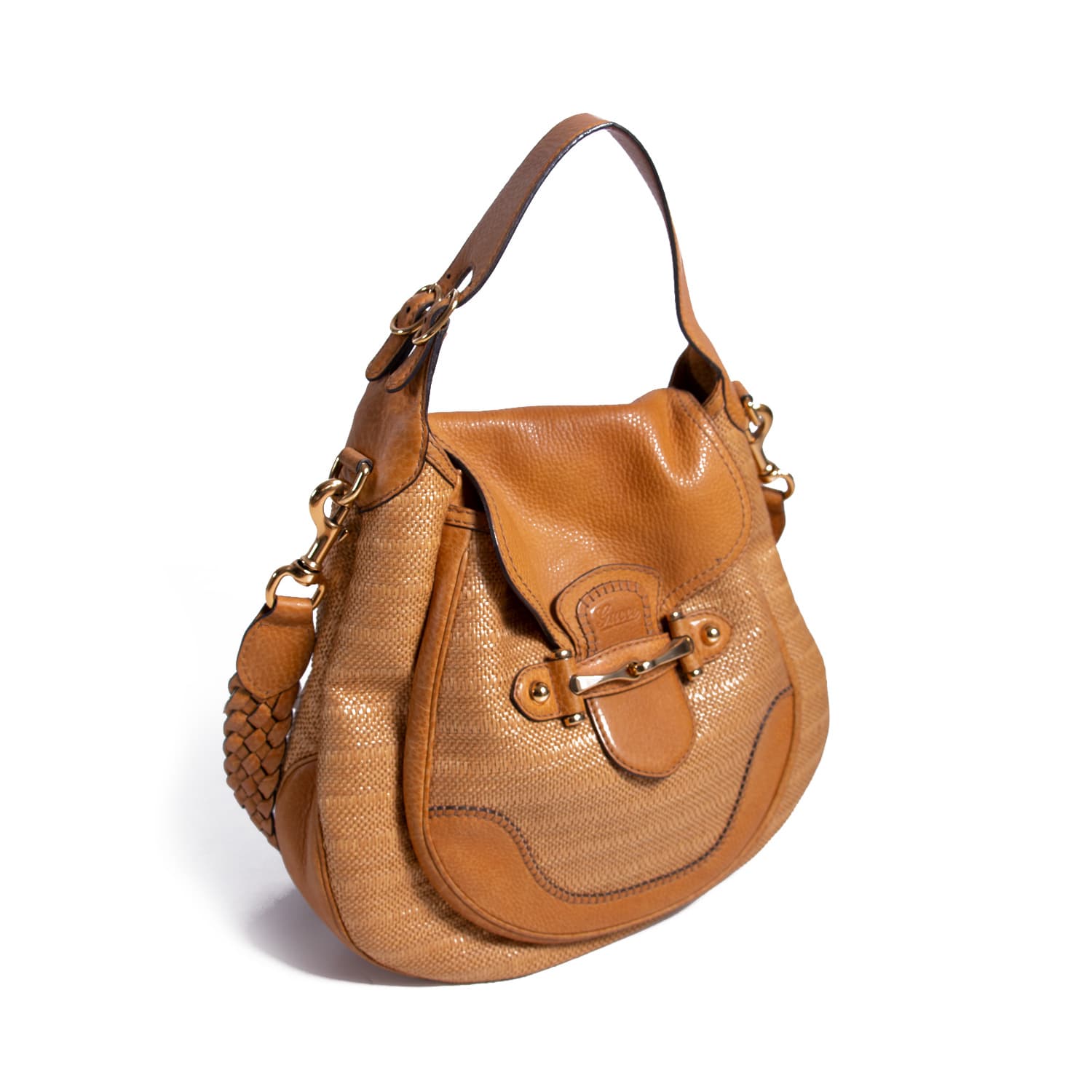 Gucci Leather Canvas Shoulder Bag Style 26