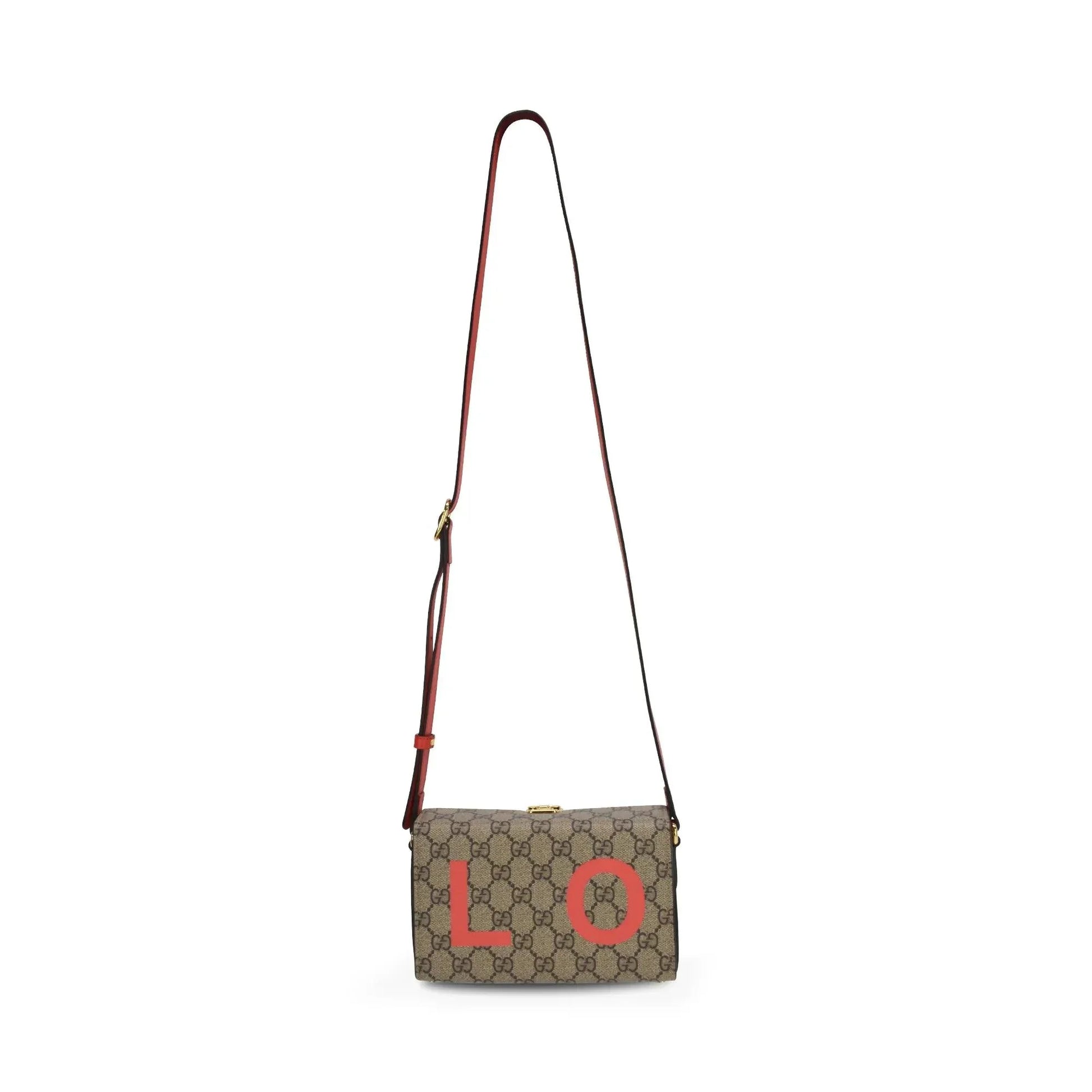Gucci Monogram Leather Canvas Shoulder Bag