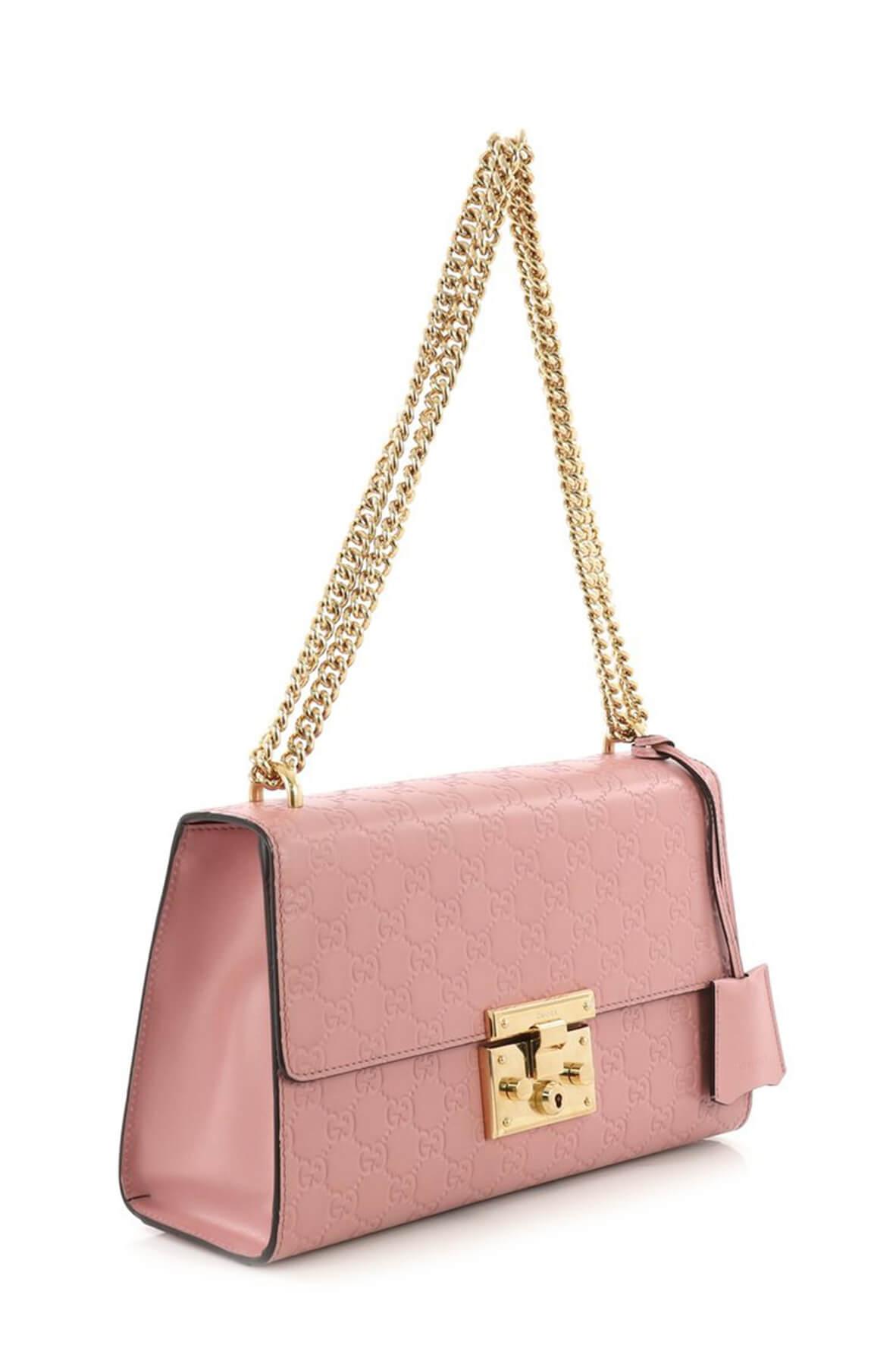 Gucci Guccissima Pink Leather Chain Shoulder Bag