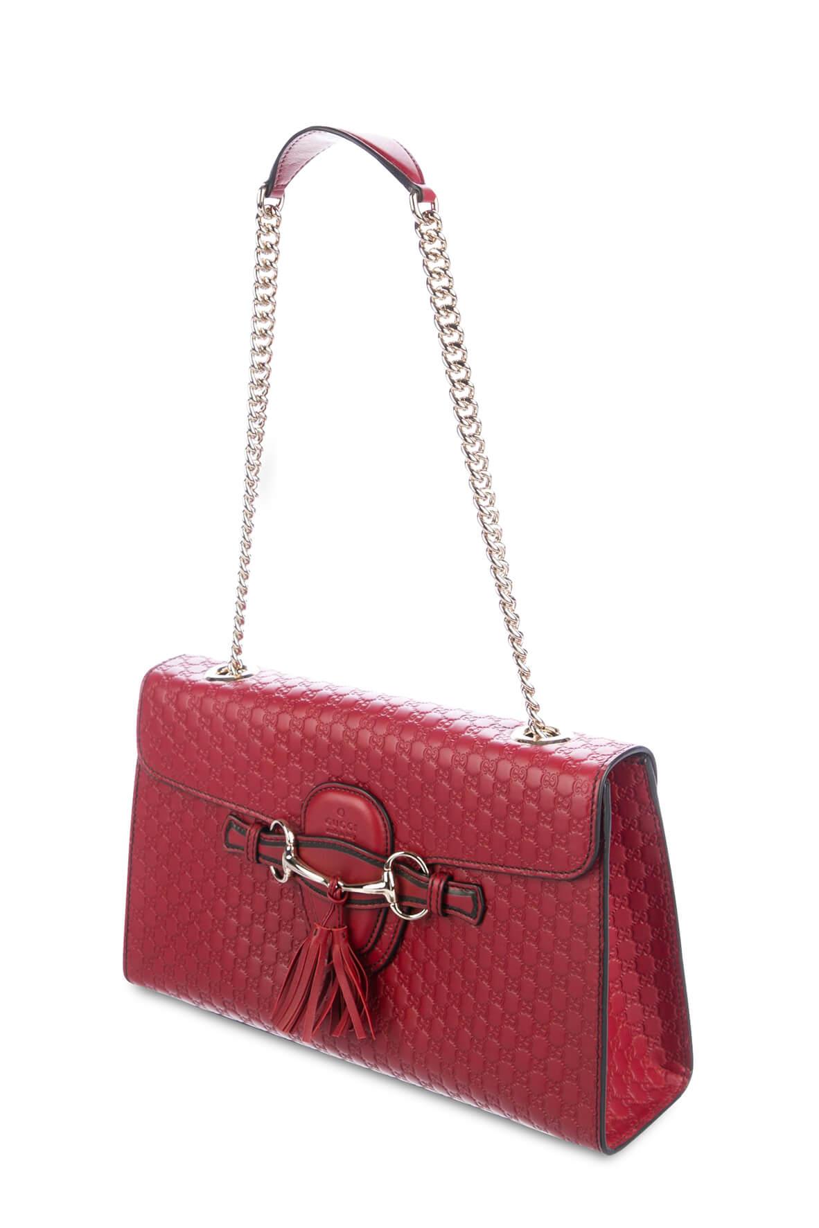 Gucci Guccissima Red Leather Chain Shoulder Bag Style 2