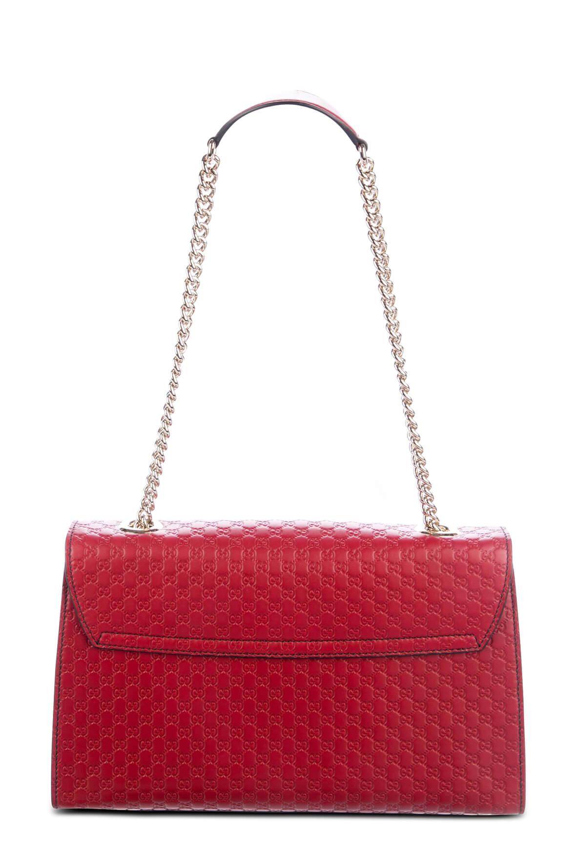 Gucci Guccissima Red Leather Chain Shoulder Bag Style 2