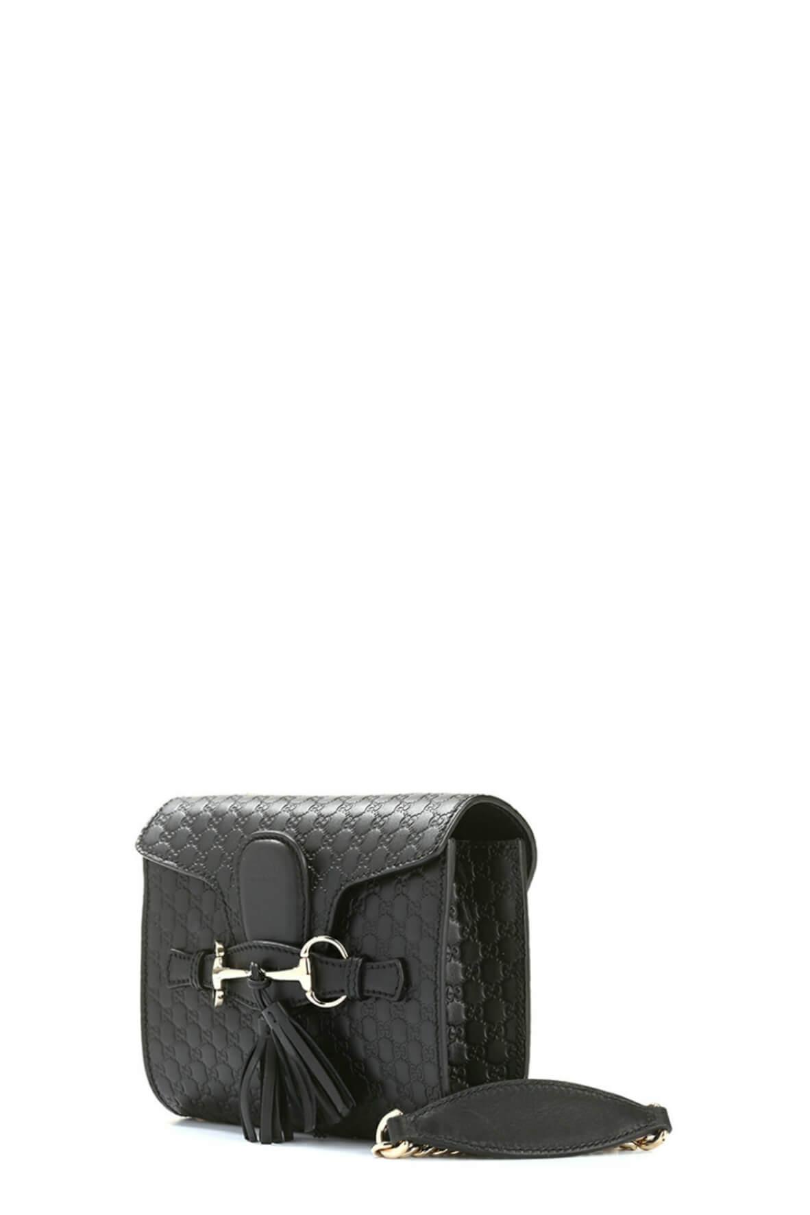 Gucci Guccissima Black Leather Shoulder Bag Style 2