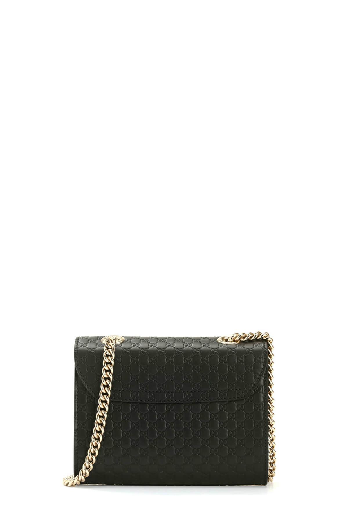 Gucci Guccissima Black Leather Shoulder Bag Style 2