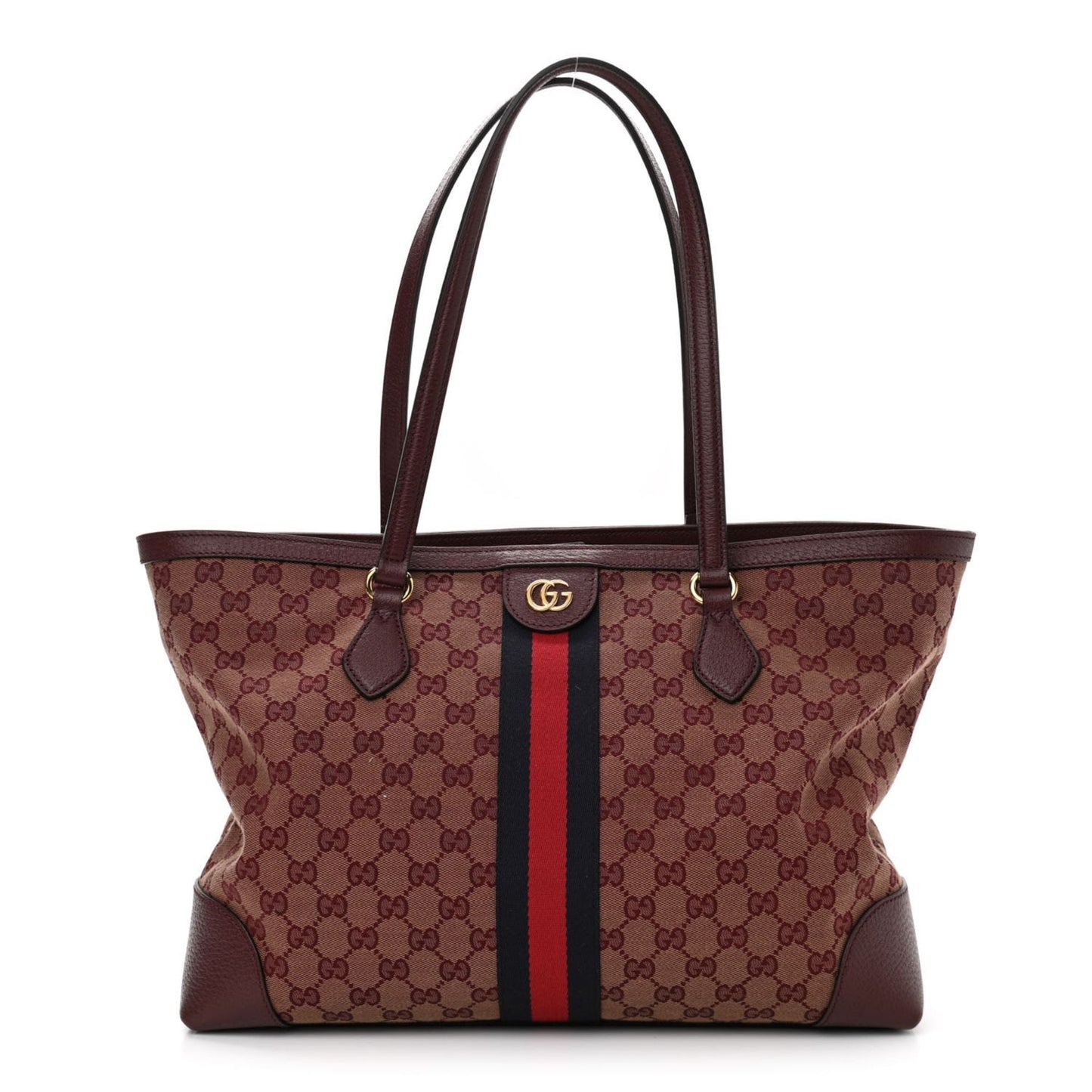 Gucci Monogram Leather Canvas Tote