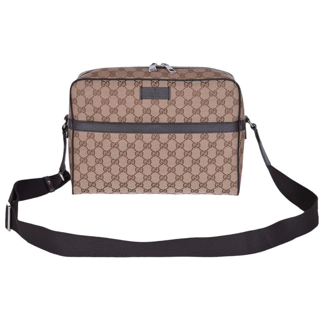 Gucci Monogram Leather Canvas Crossbody