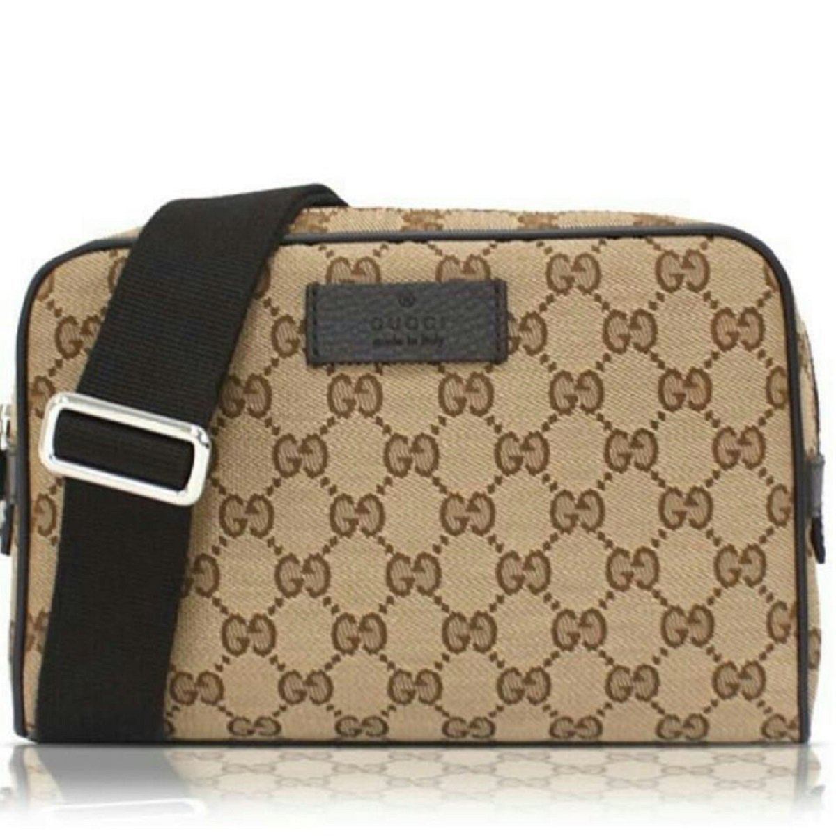 Gucci Monogram Leather Canvas Crossbody