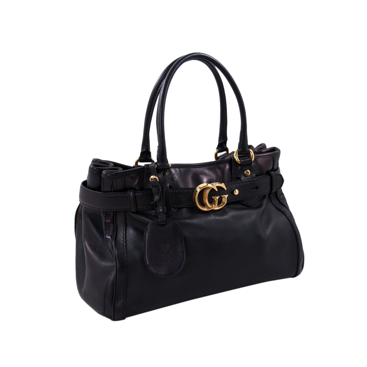 Gucci Leather Canvas Shoulder Bag Style 34