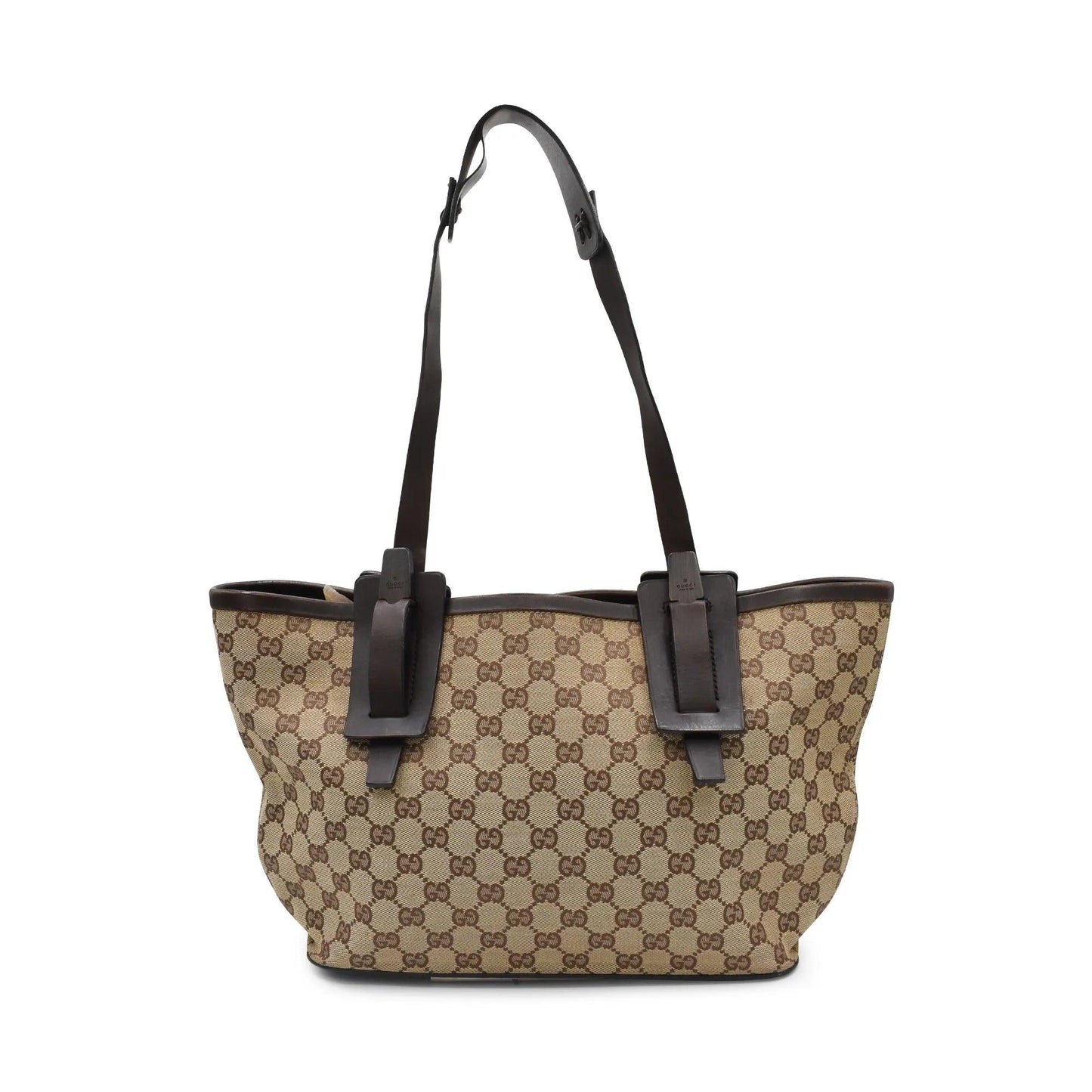 Gucci Monogram Leather Canvas Tote
