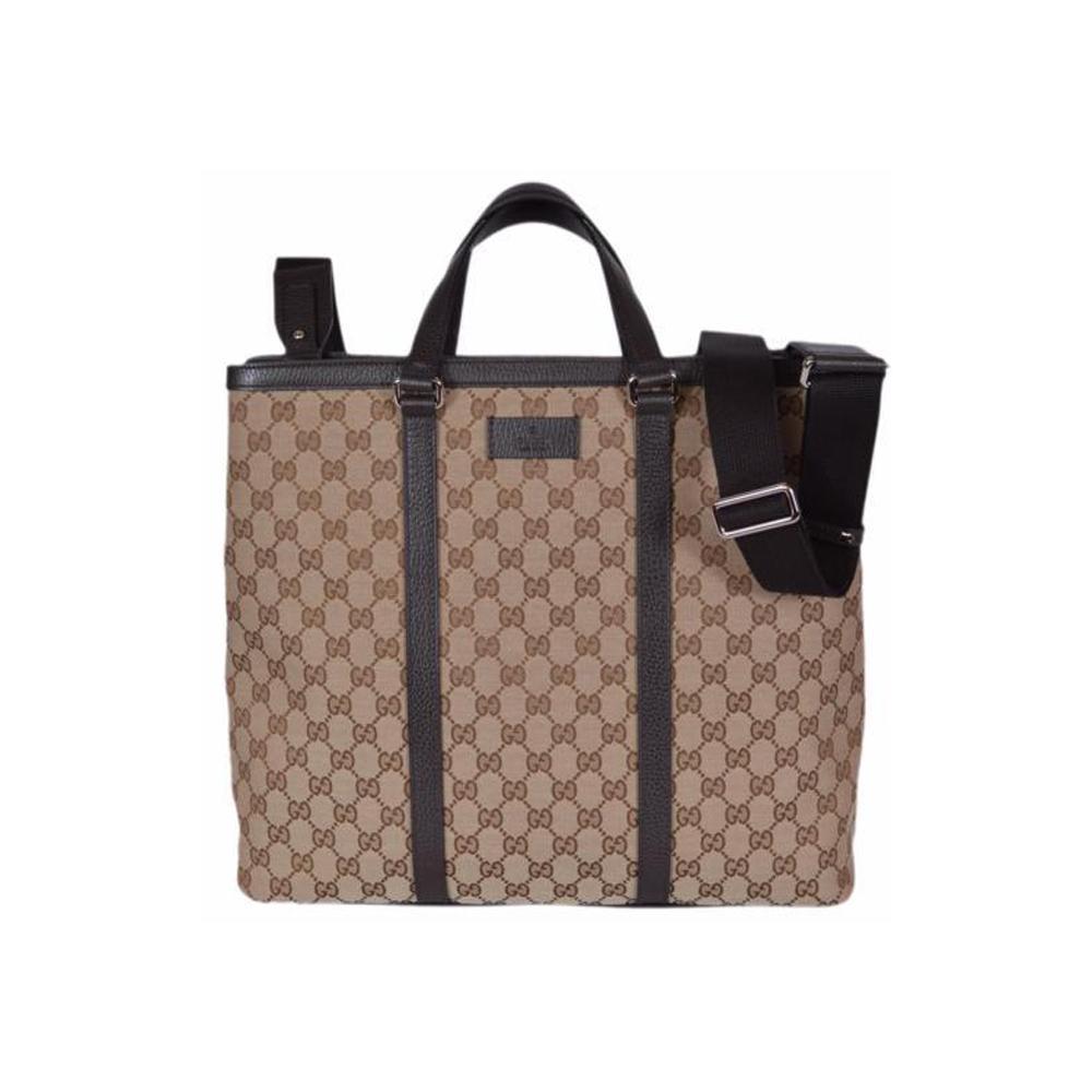 Gucci Monogram Leather Canvas Tote