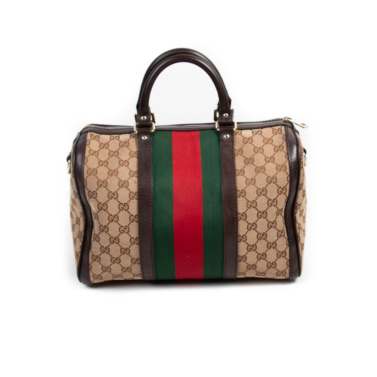 Gucci Boston Leather Canvas Boston Bag Style 1