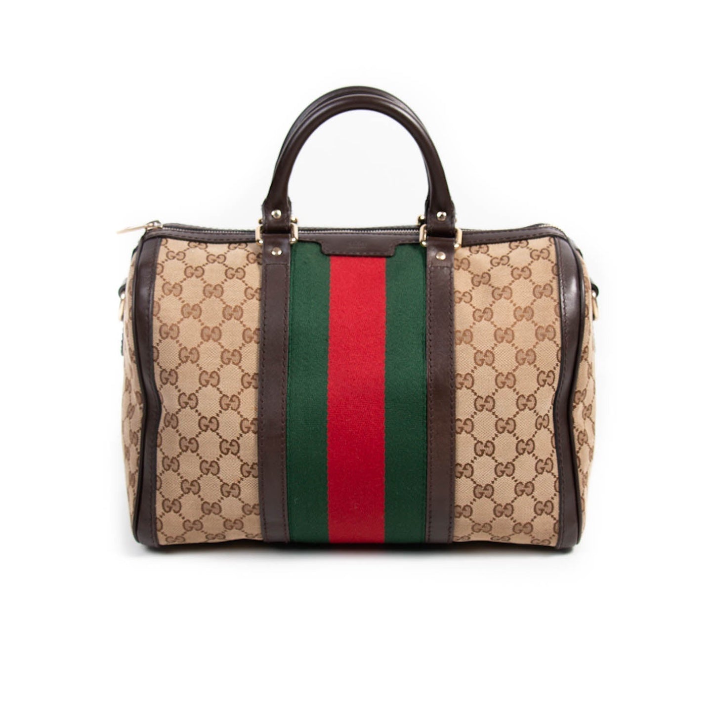 Gucci Boston Leather Canvas Boston Bag Style 1