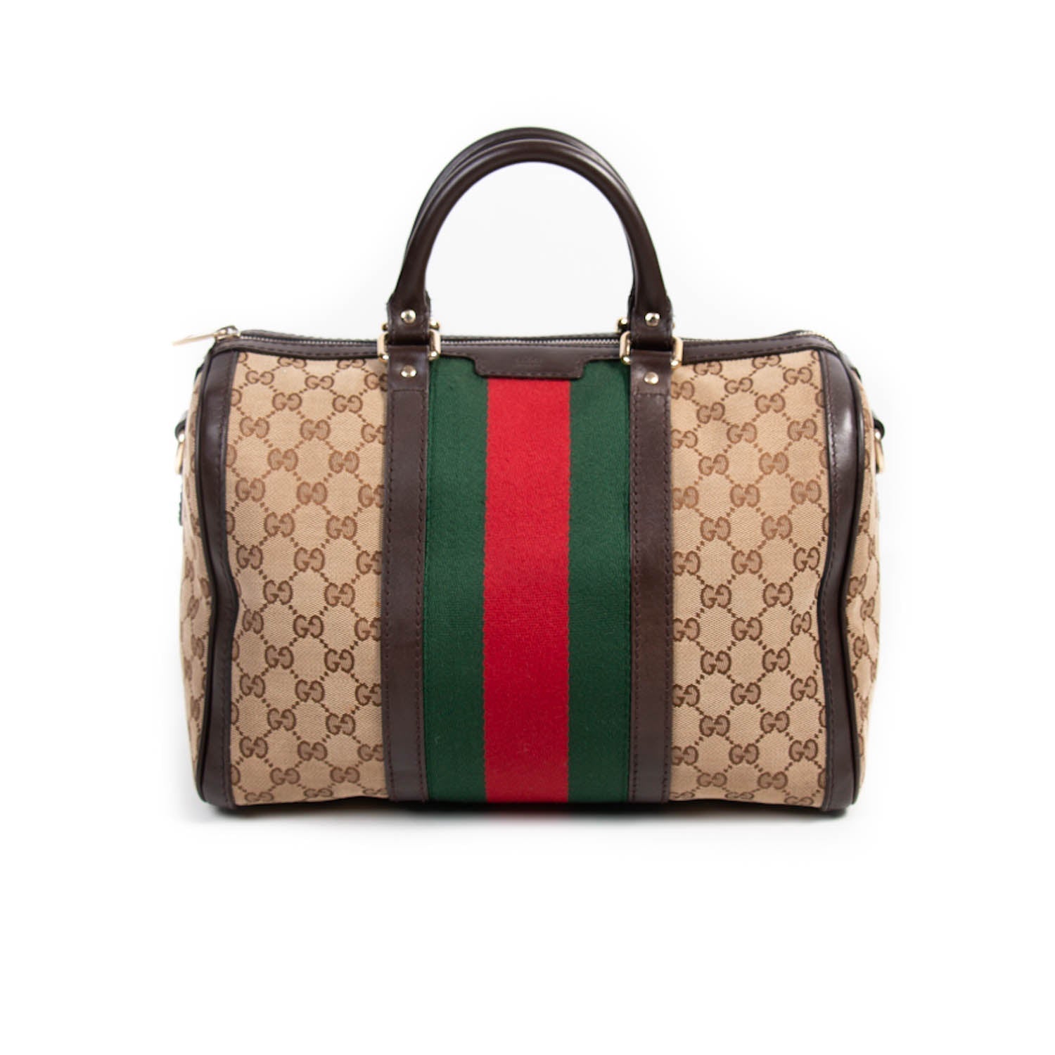 Gucci Boston Leather Canvas Boston Bag Style 1