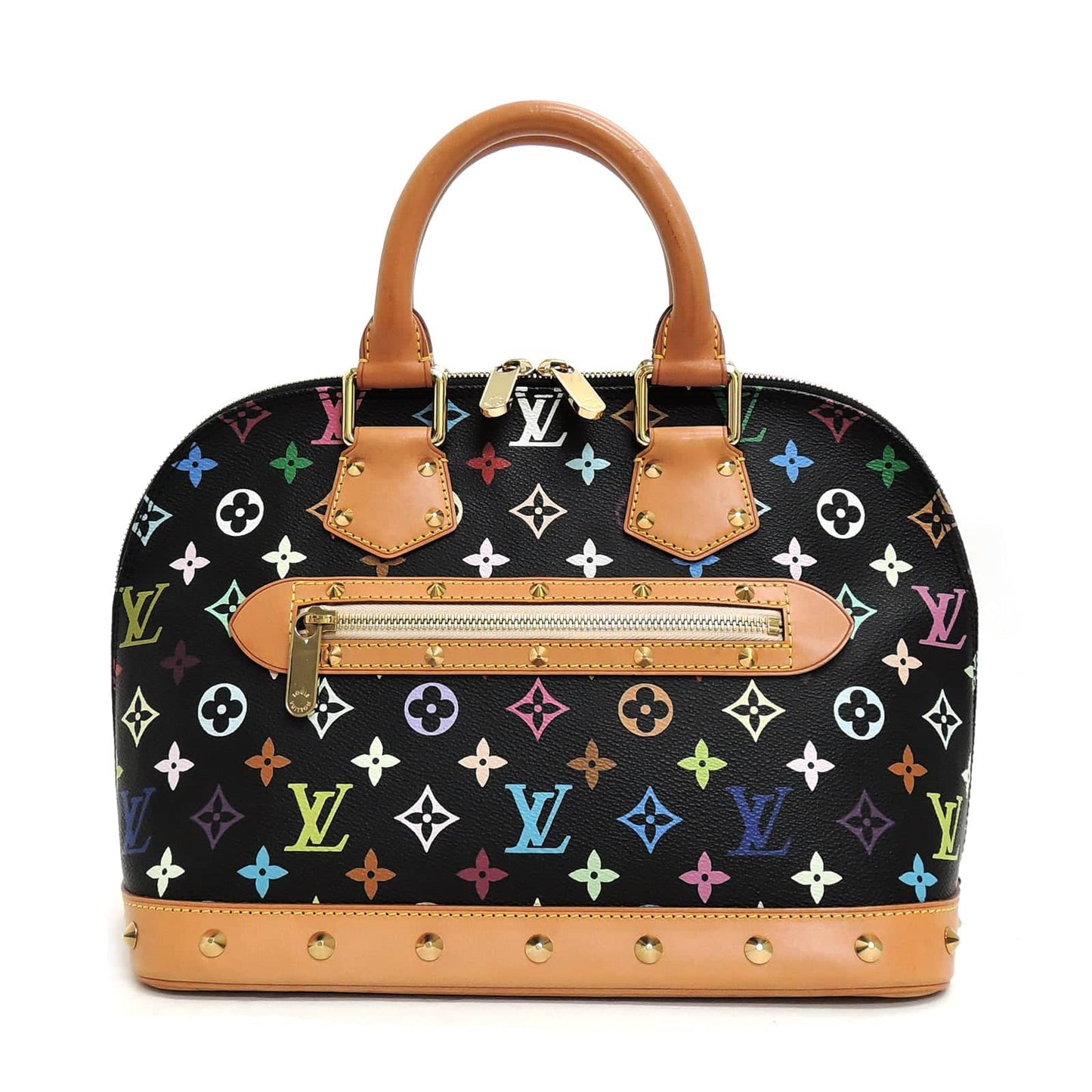 Louis Vuitton Alma PM Black Multicolor Monogram Canvas Handbag