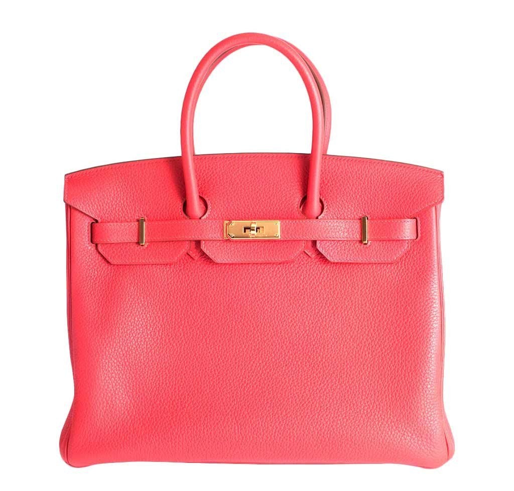 HermesBirkin 35 Fuchsia Togo Bag GHW
