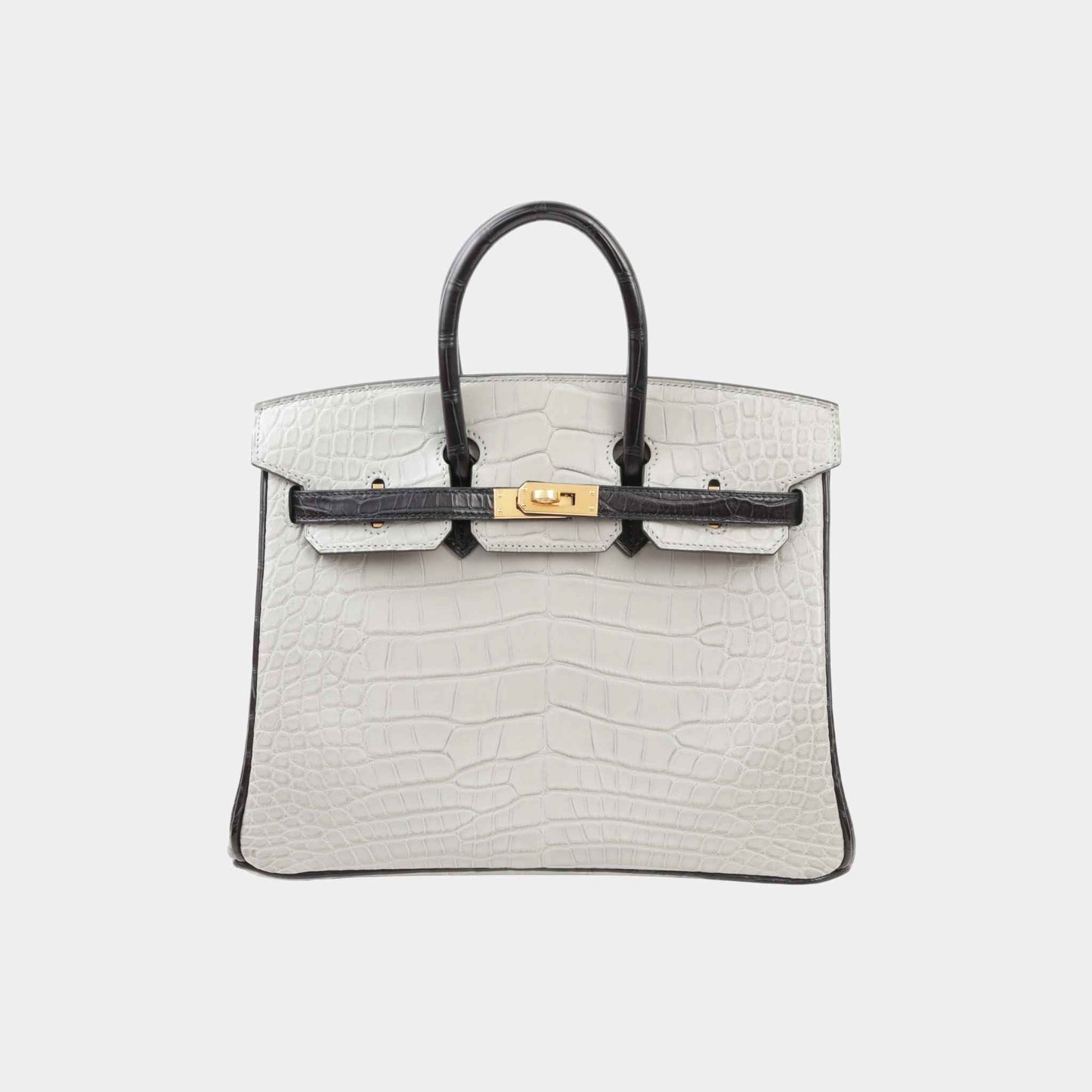 Birkin 25 HSS Matte Alligator Gris Perle/ Black GHW