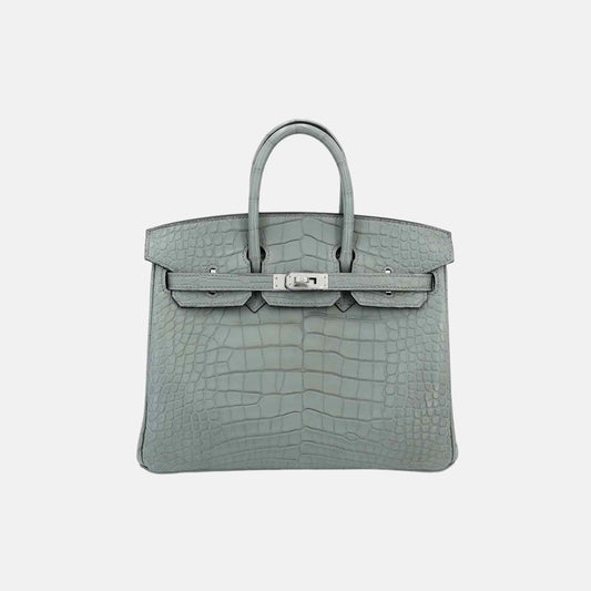 Birkin 25 Matte Alligator Gris Ciment PHW