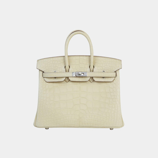 Birkin 25 Matte Alligator Vanille PHW
