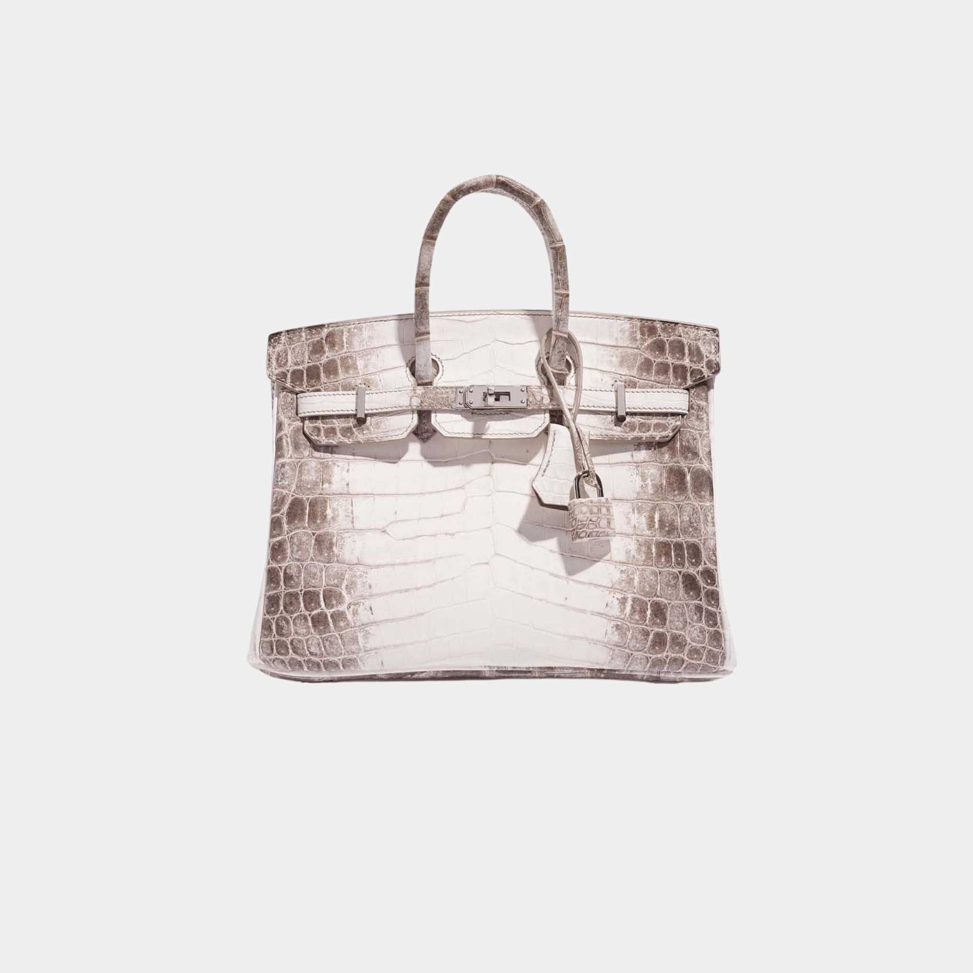 Birkin 25 Niloticus Crocodile Himalaya Blanc
